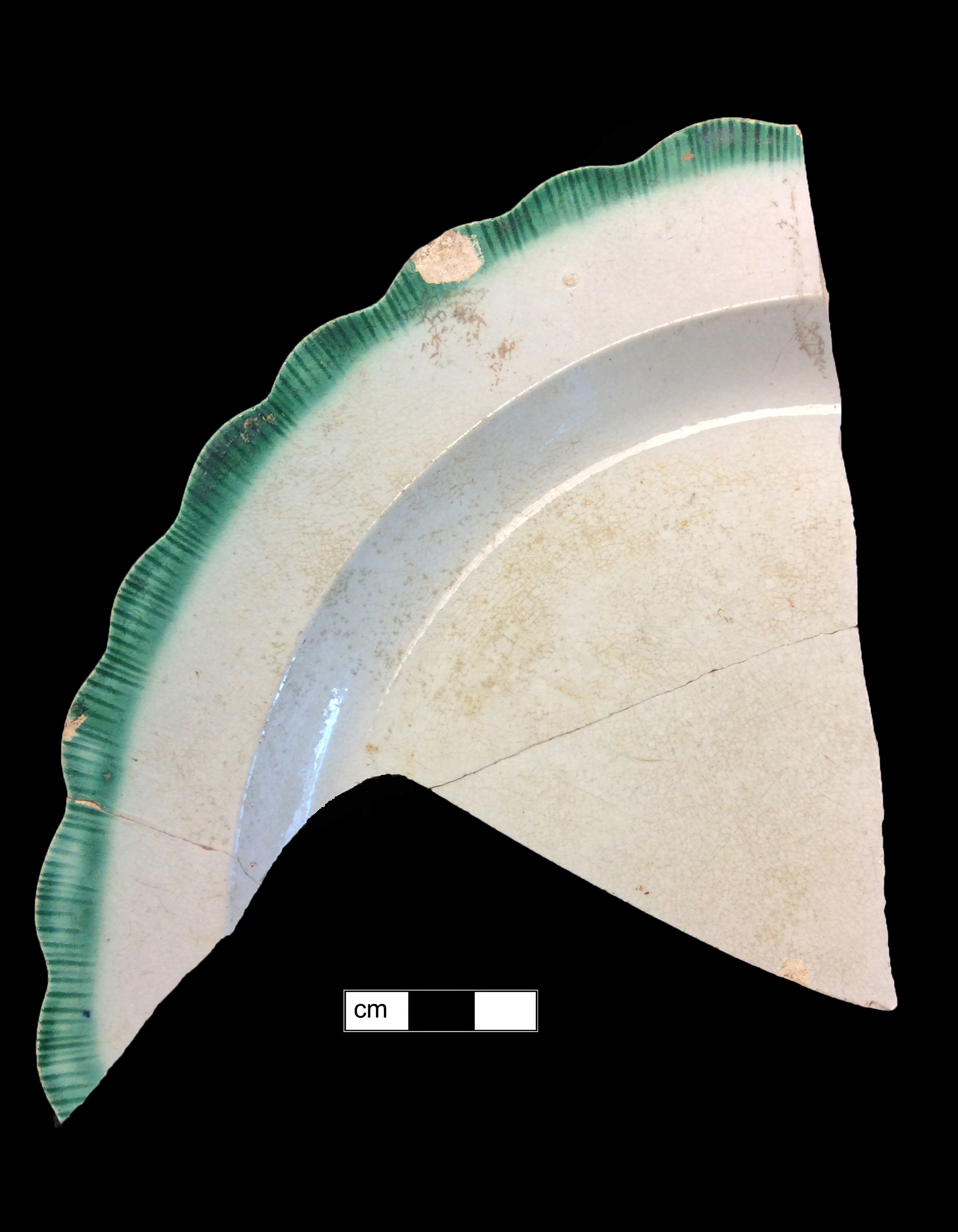 Image of edged earthenware fragment.