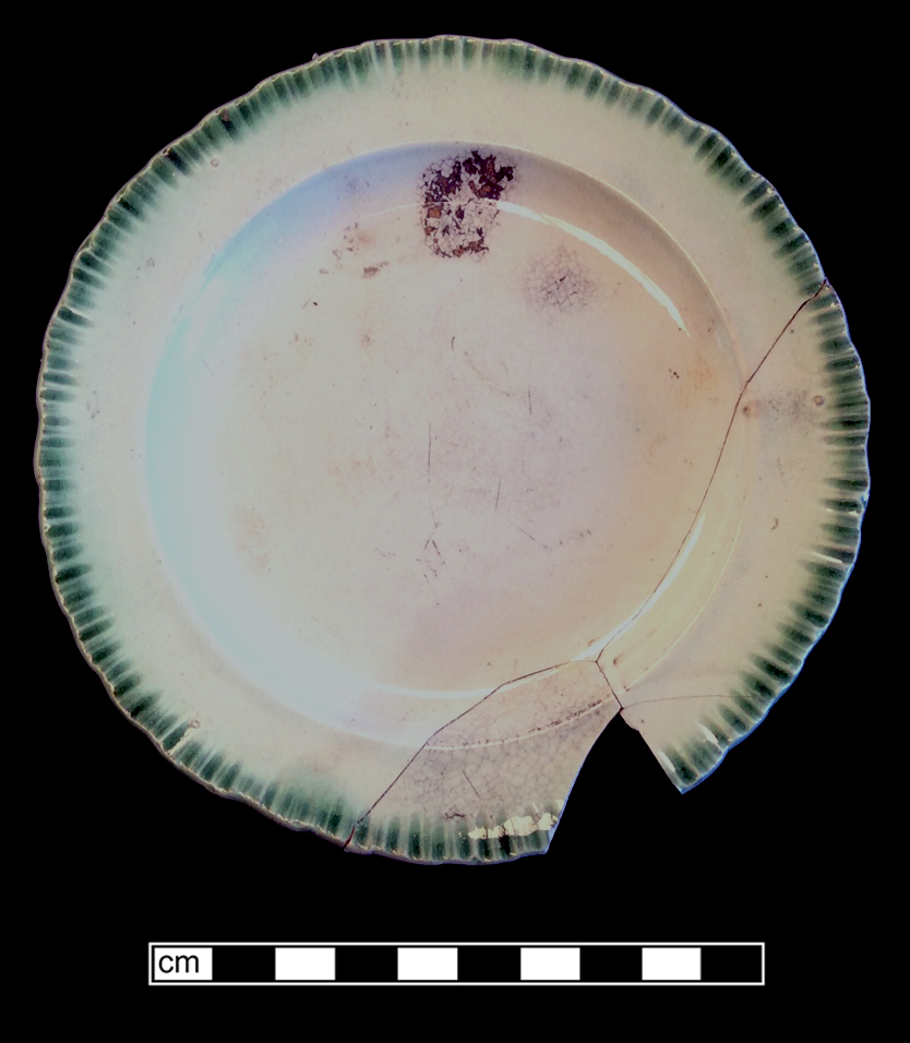 Image of edged earthenware fragment.