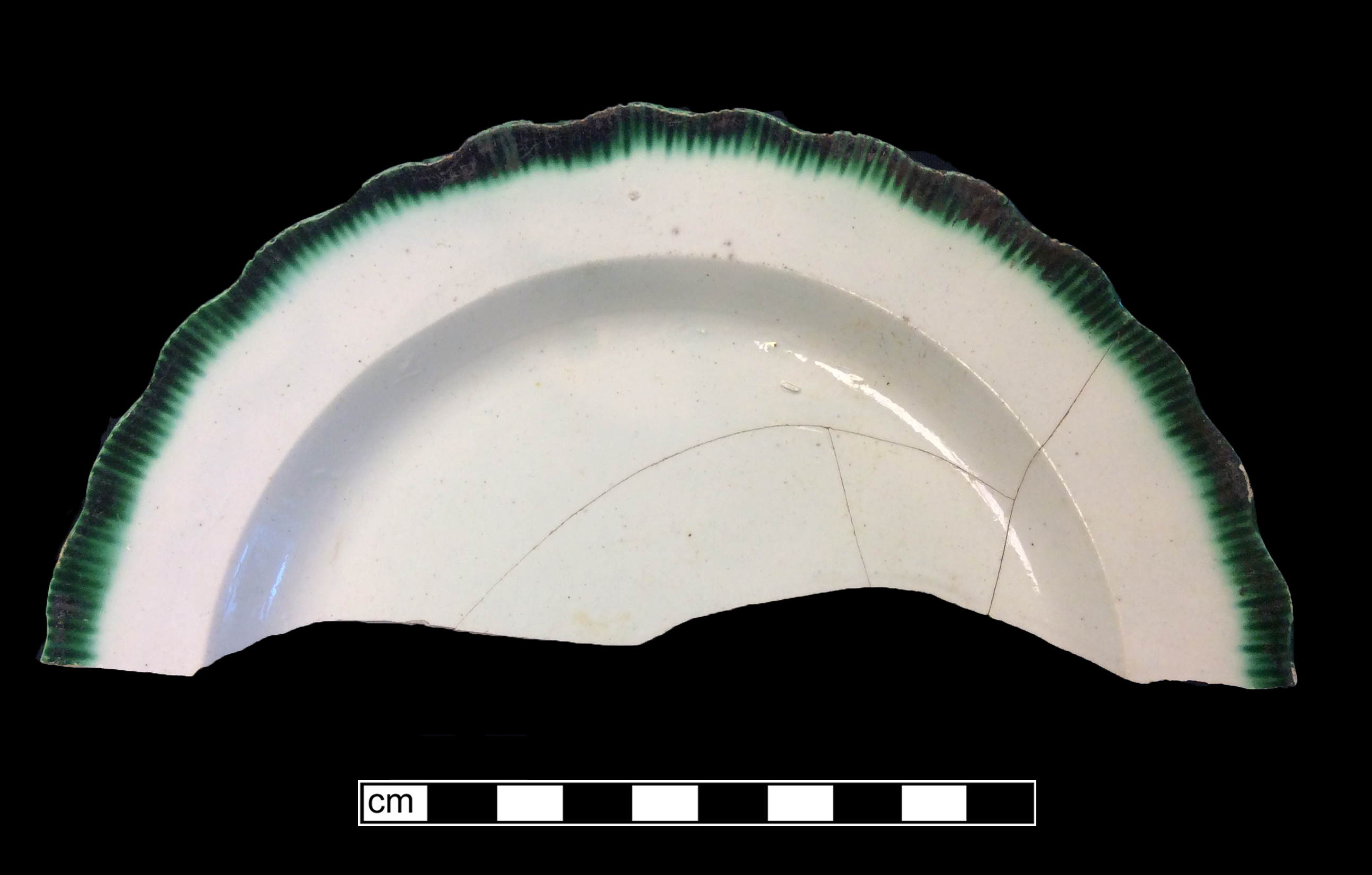 Image of edged earthenware fragment.