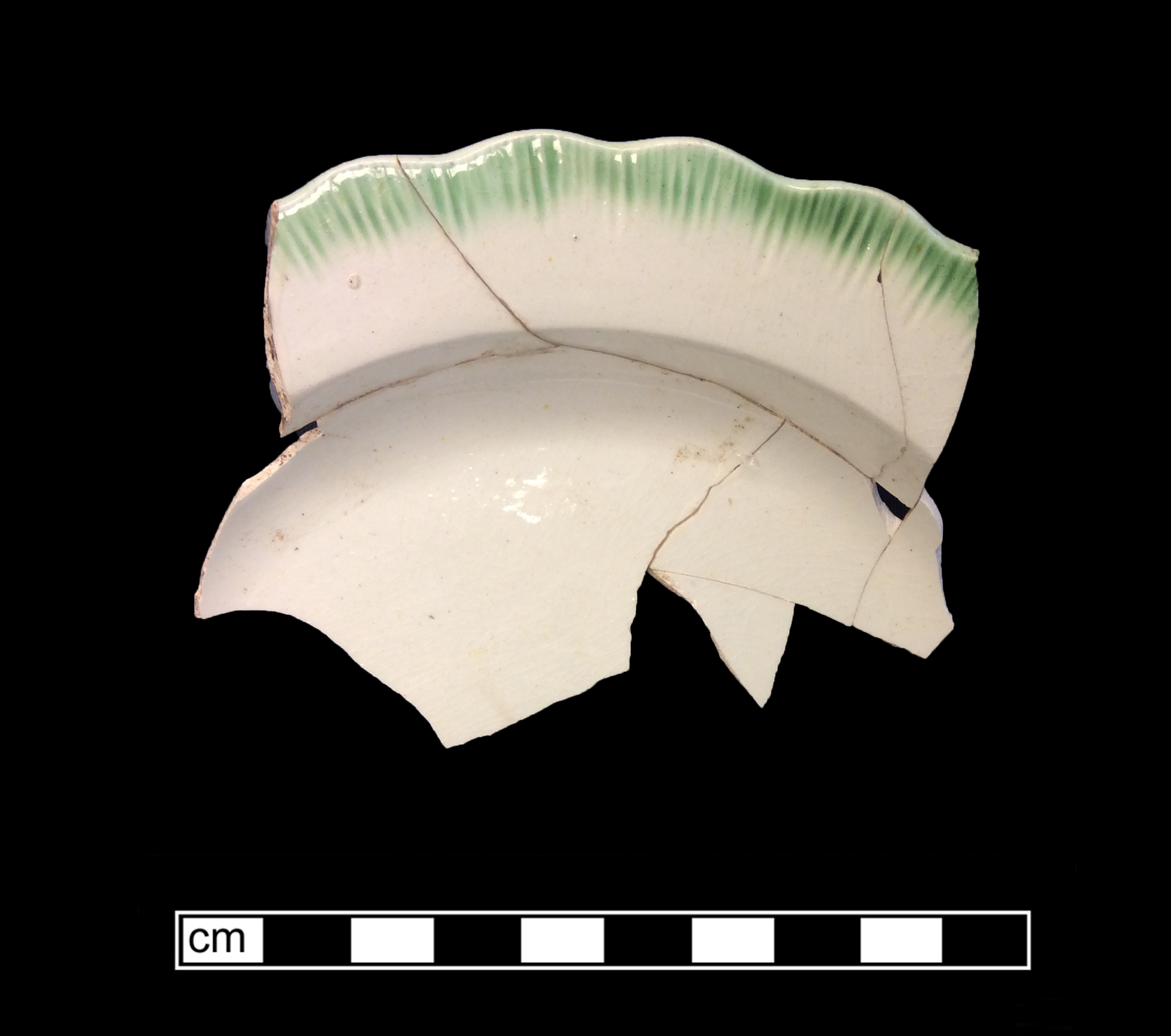 Image of edged earthenware fragment.