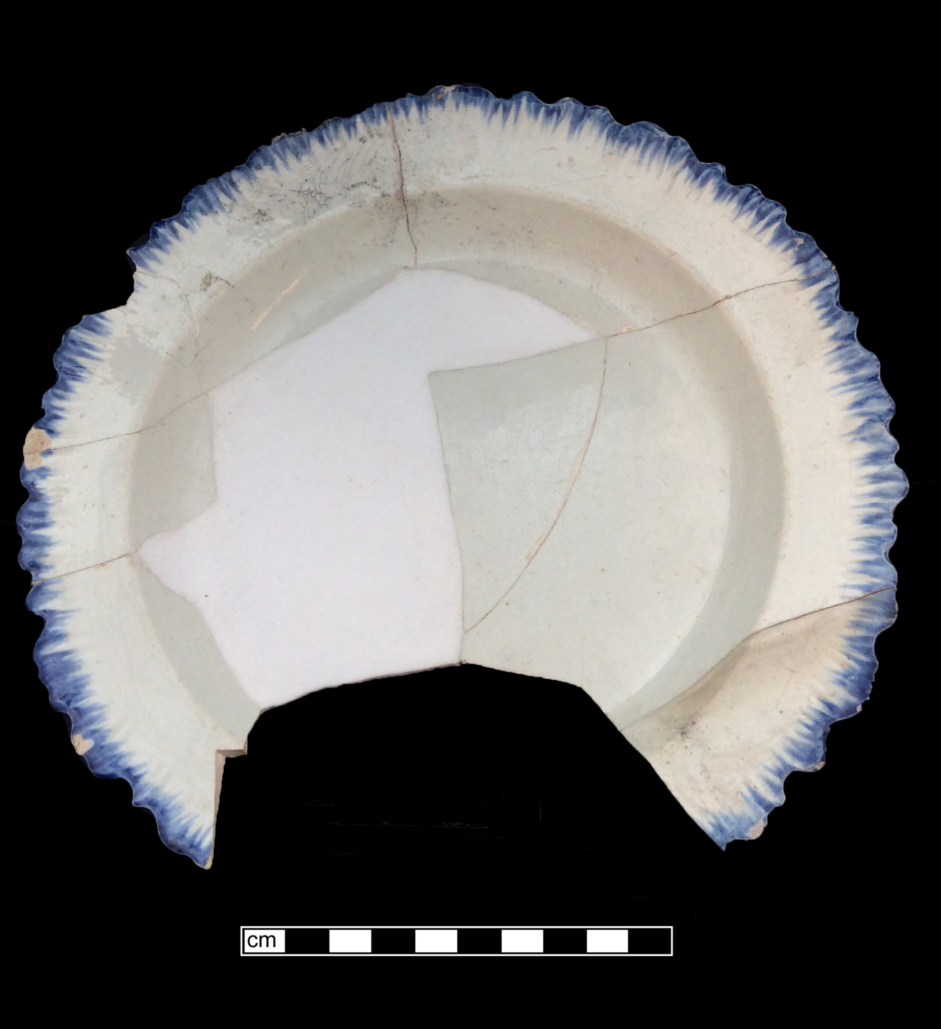 Image of edged earthenware fragment.