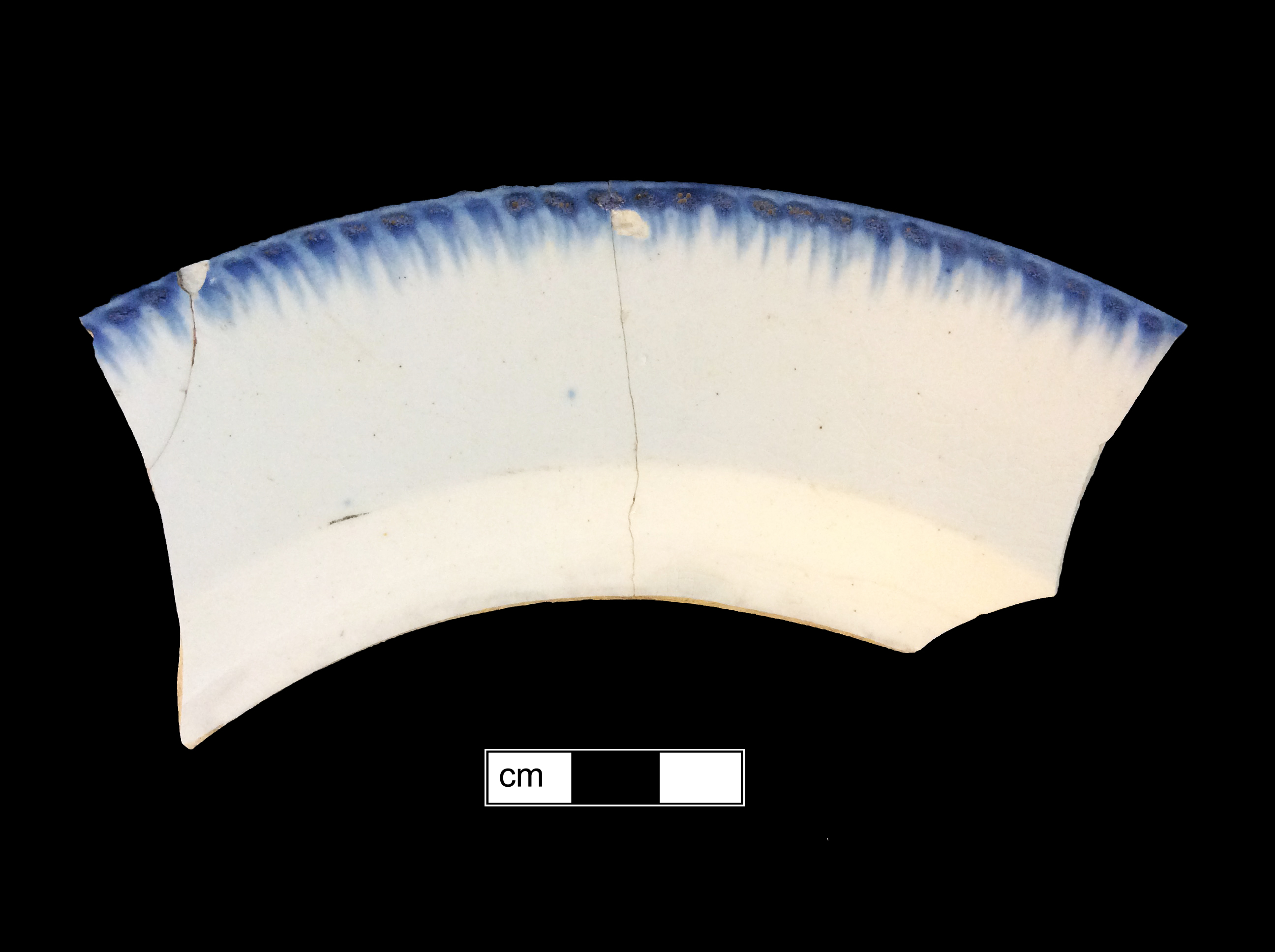 Image of edged earthenware fragment.