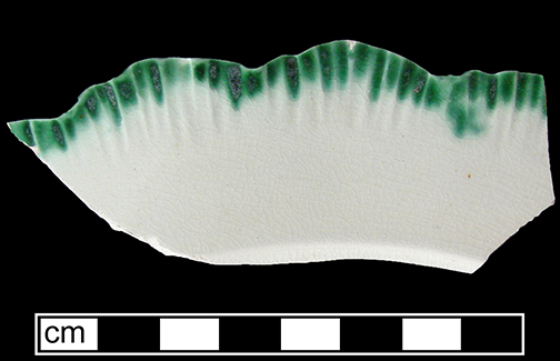 Image of edged earthenware fragment.