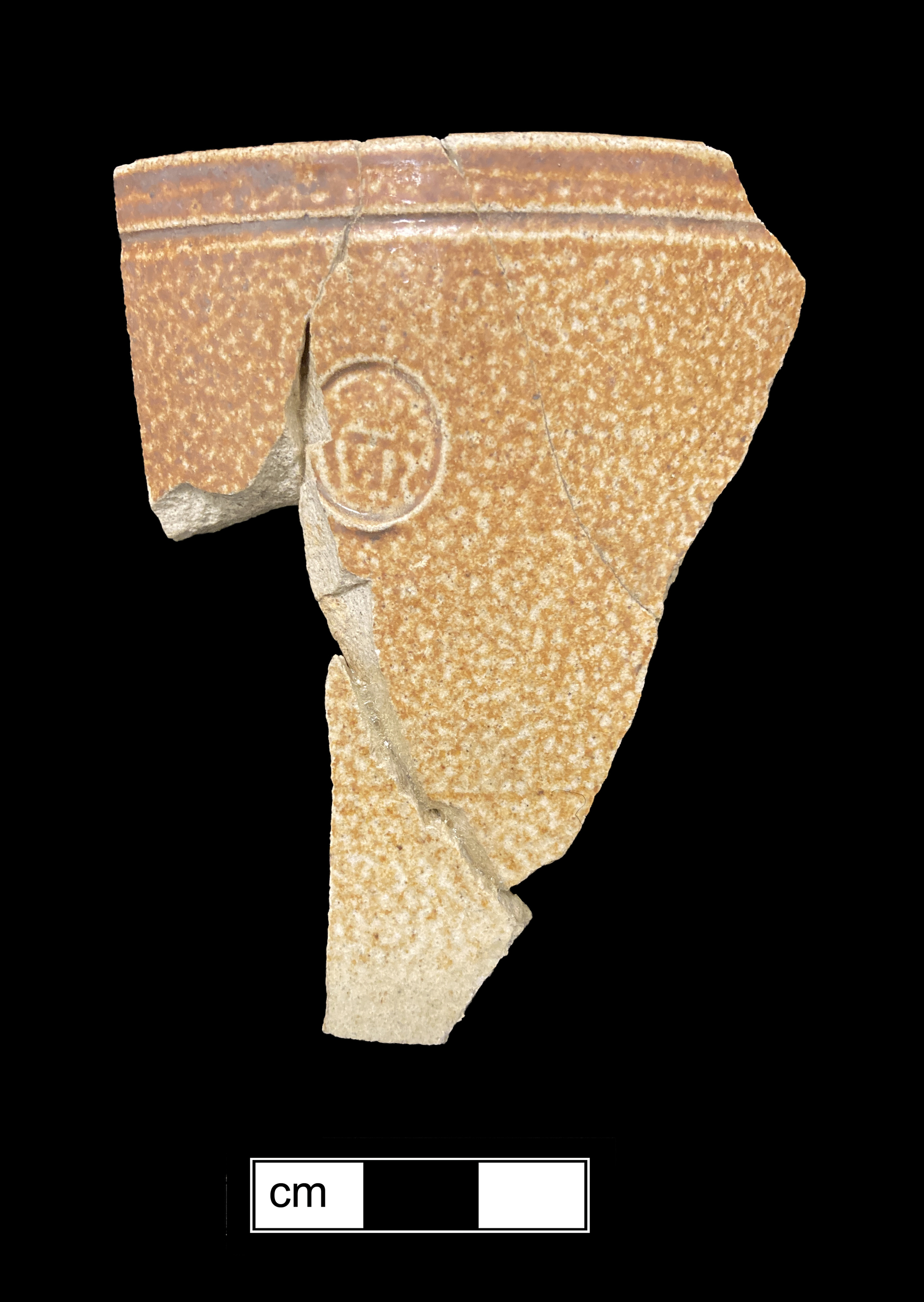 Image of English brown stoneware fragment.