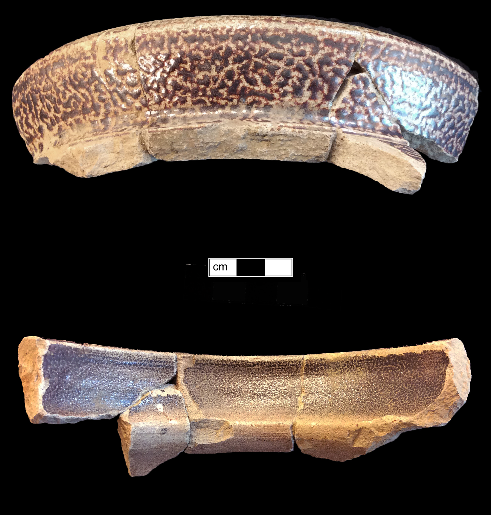 Image of English brown stoneware fragment.
