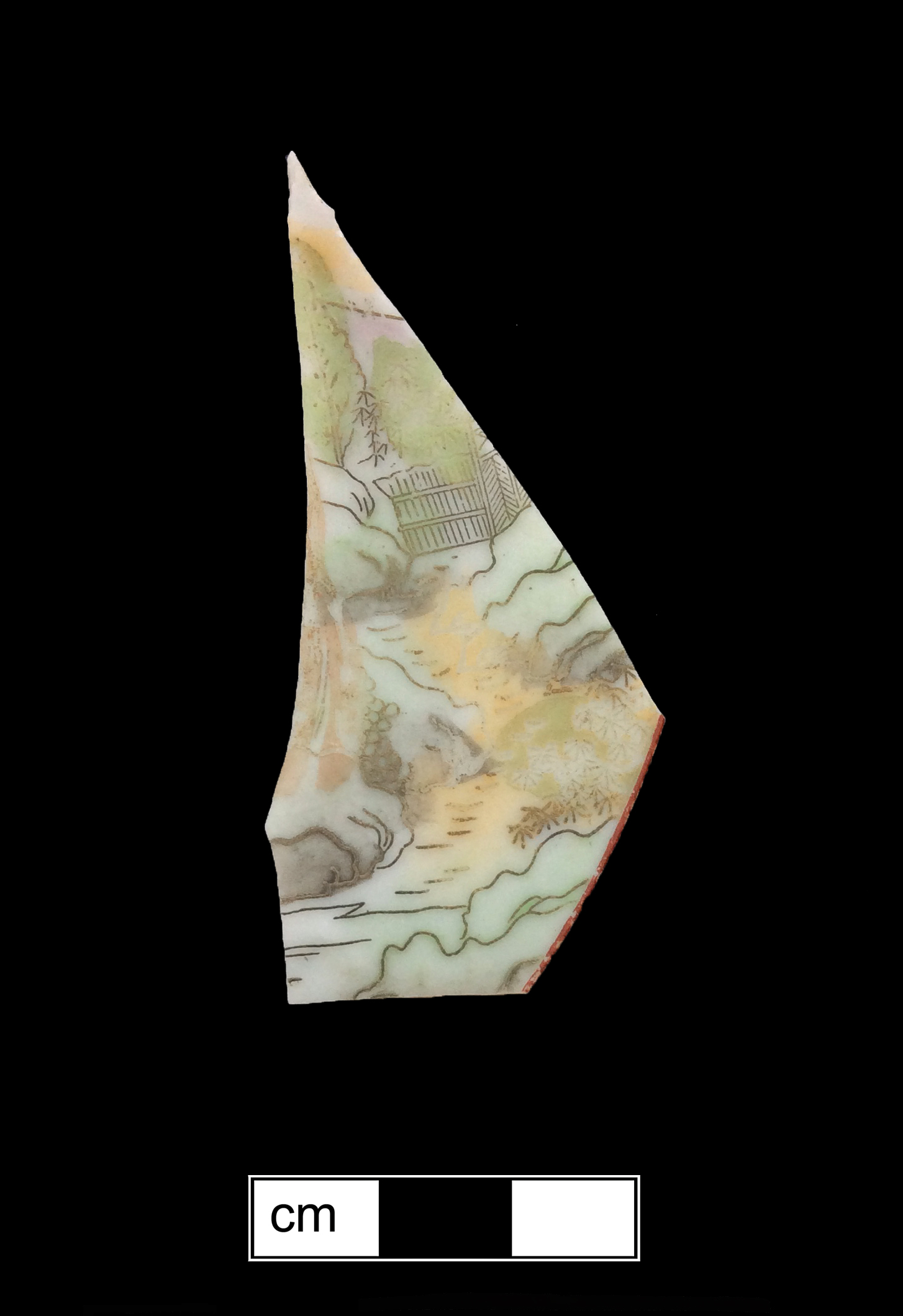 Image of Japanese hard-paste porcelain fragment.