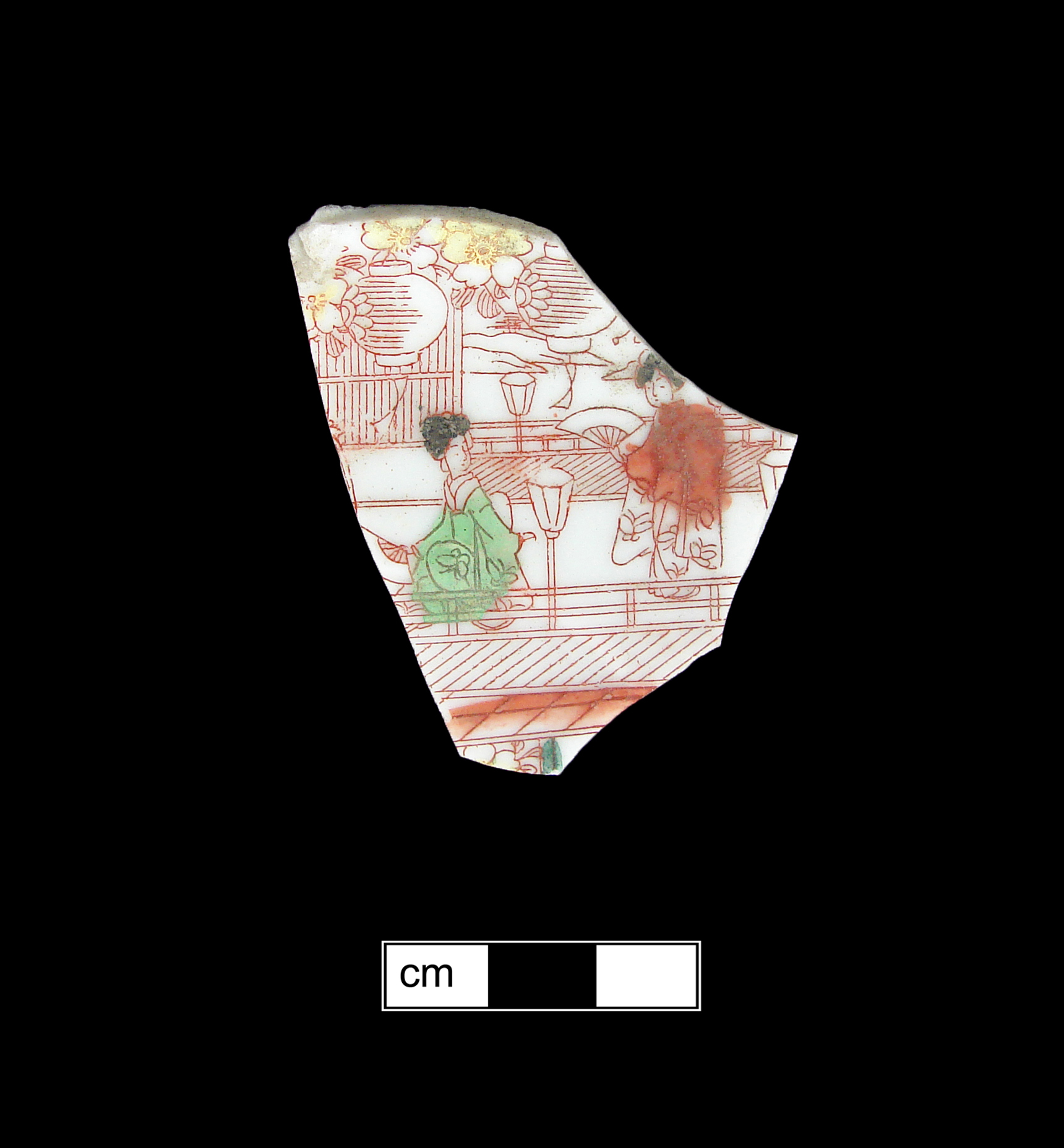 Image of Japanese hard-paste porcelain fragment.