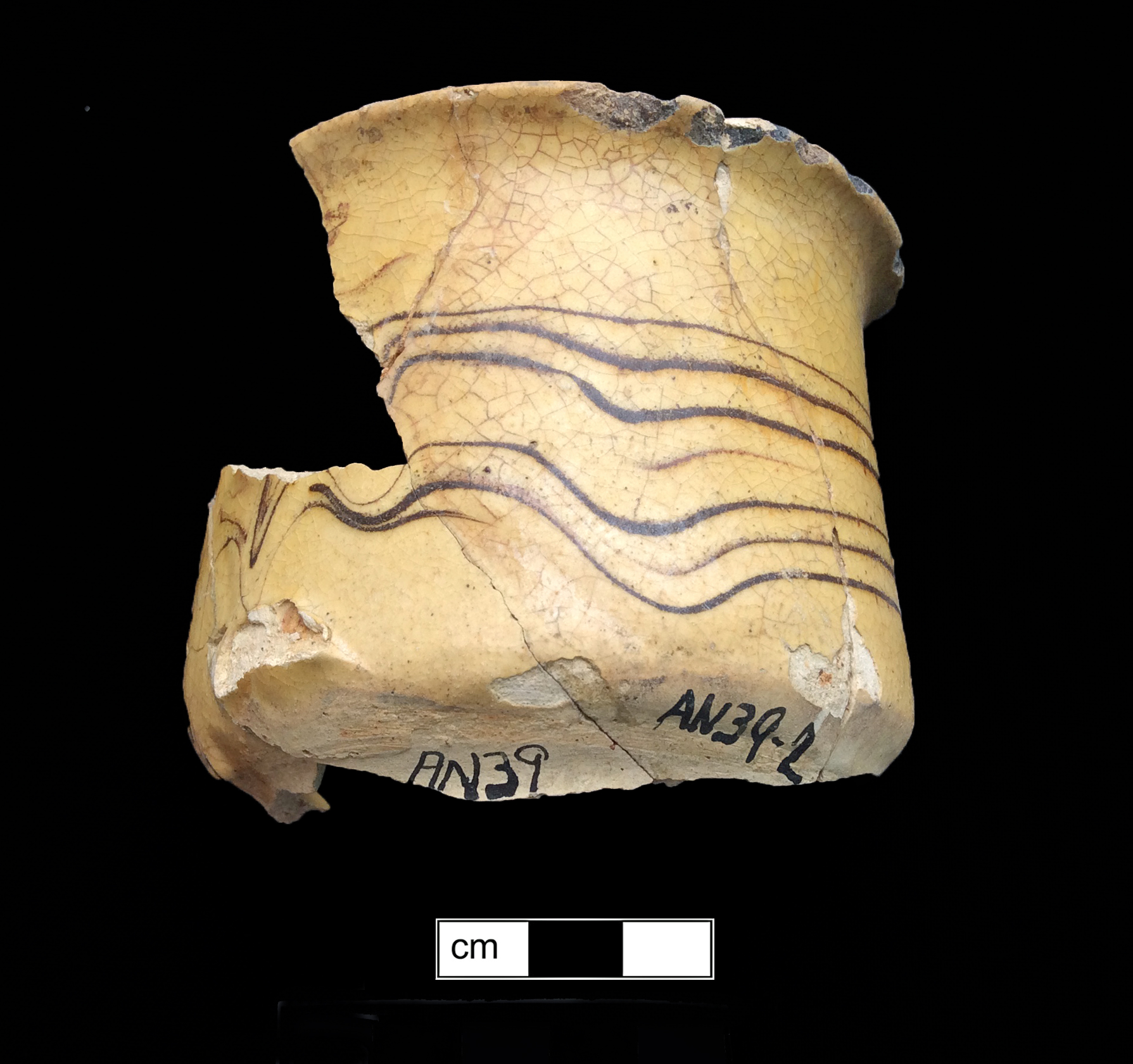 Image of North Midlands earthenware fragment (Staffordshire Type).