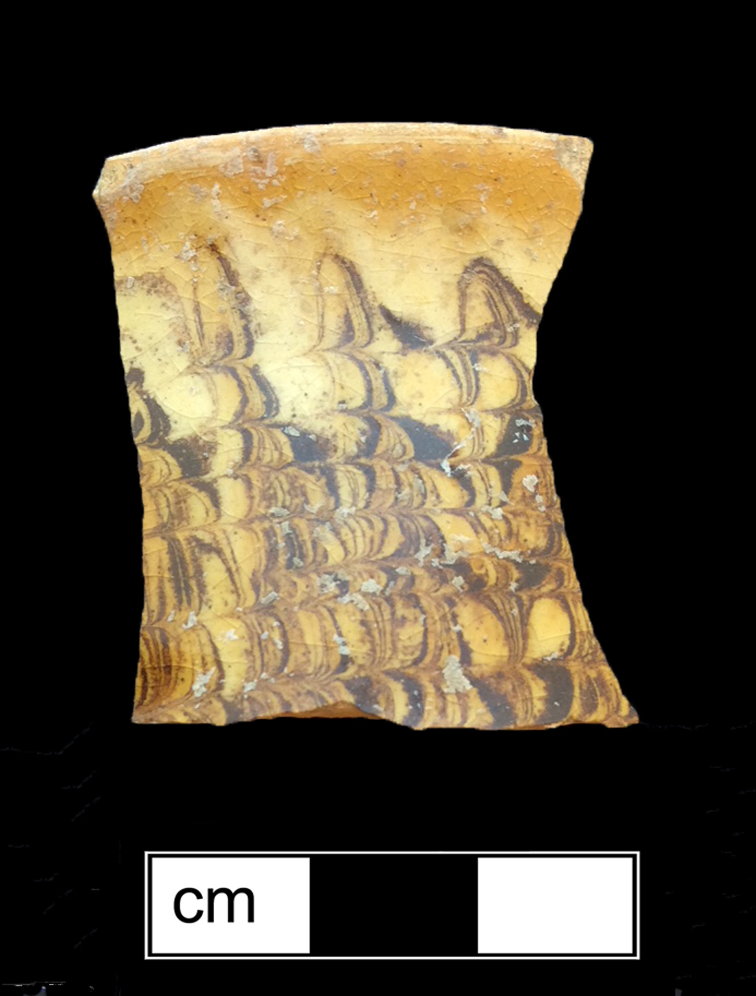 Image of North Midlands earthenware fragment (Staffordshire Type).