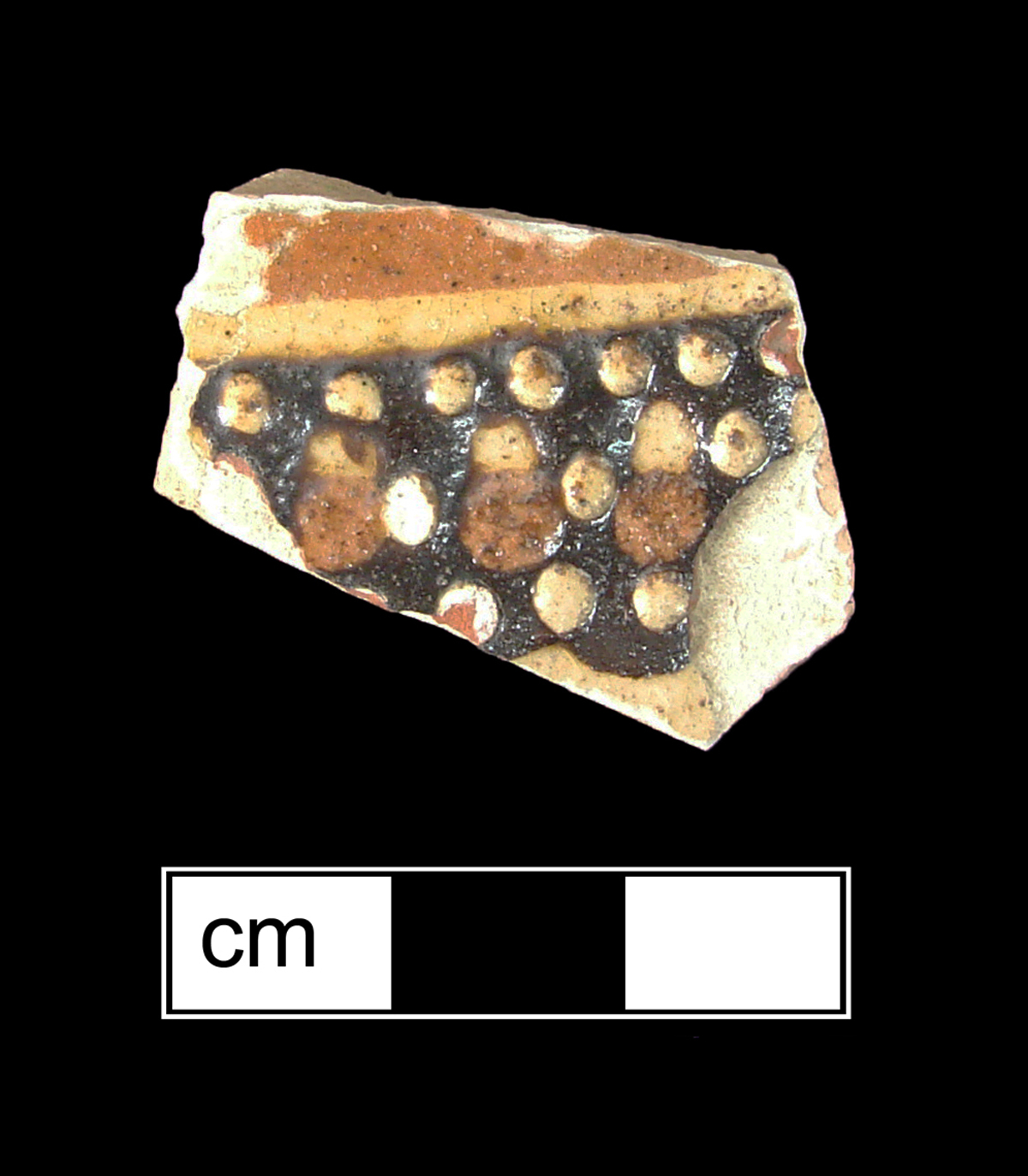 Image of North Midlands earthenware fragment (Staffordshire Type).