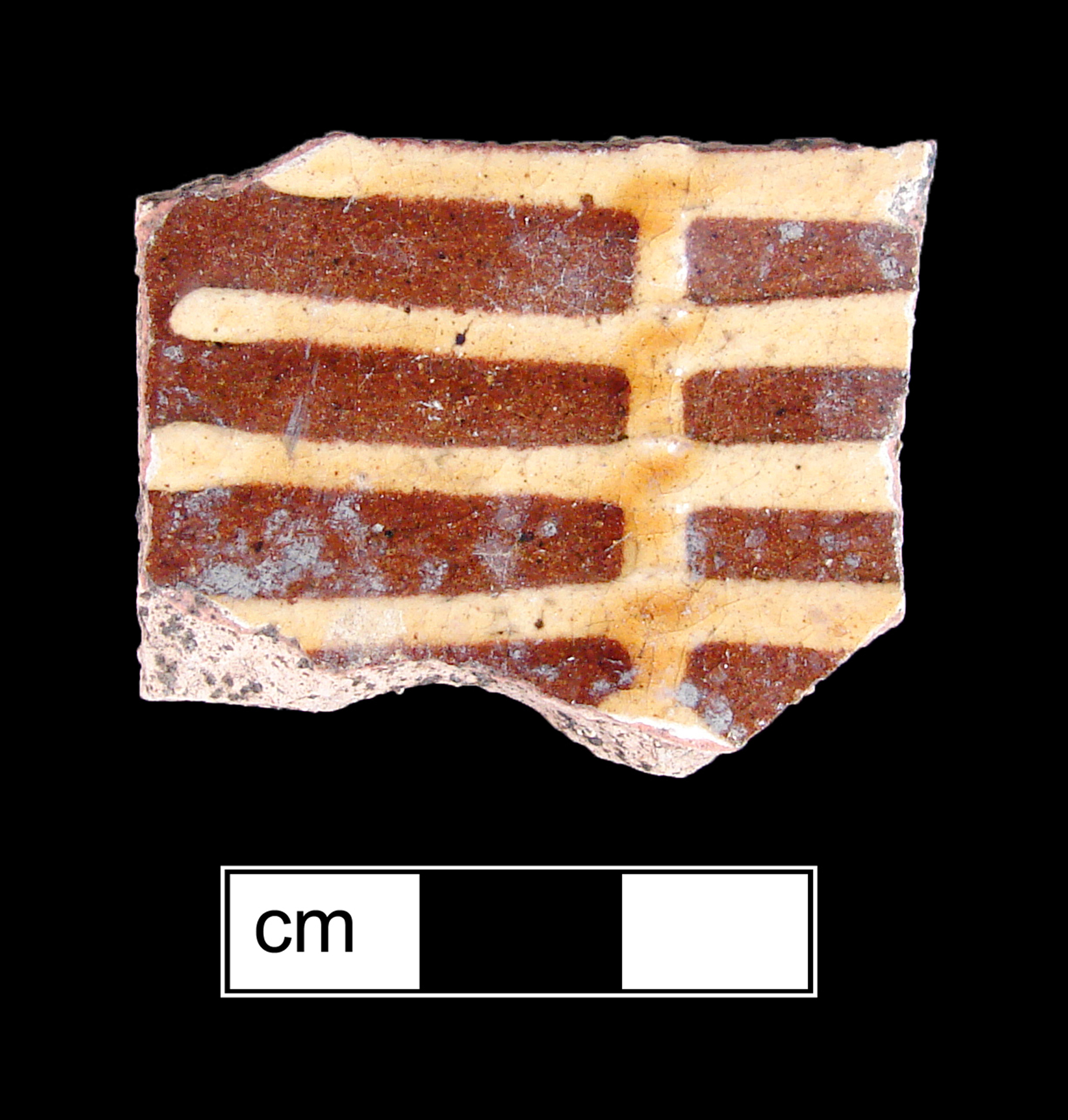 Image of North Midlands earthenware fragment (Staffordshire Type).