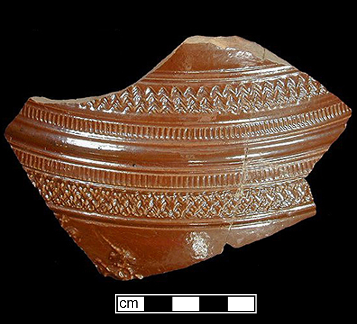 Image of Nottingham type earthenware fragment.