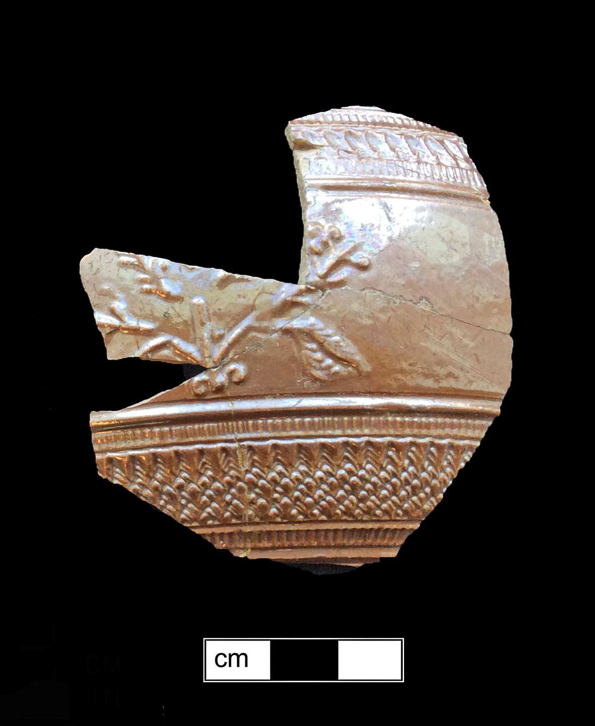 Image of Nottingham type earthenware fragment.