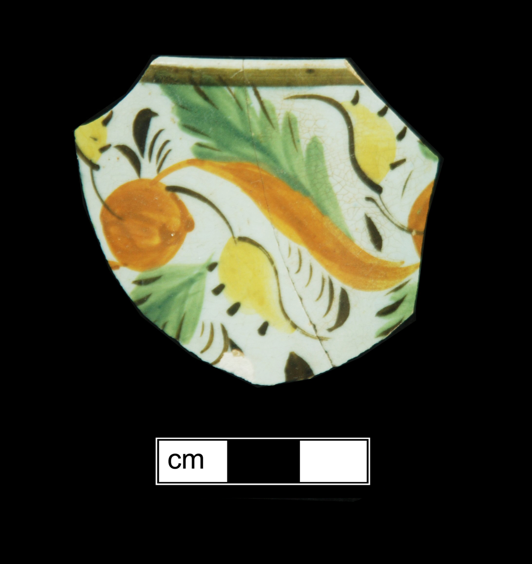 Image of painted earthenware fragment.