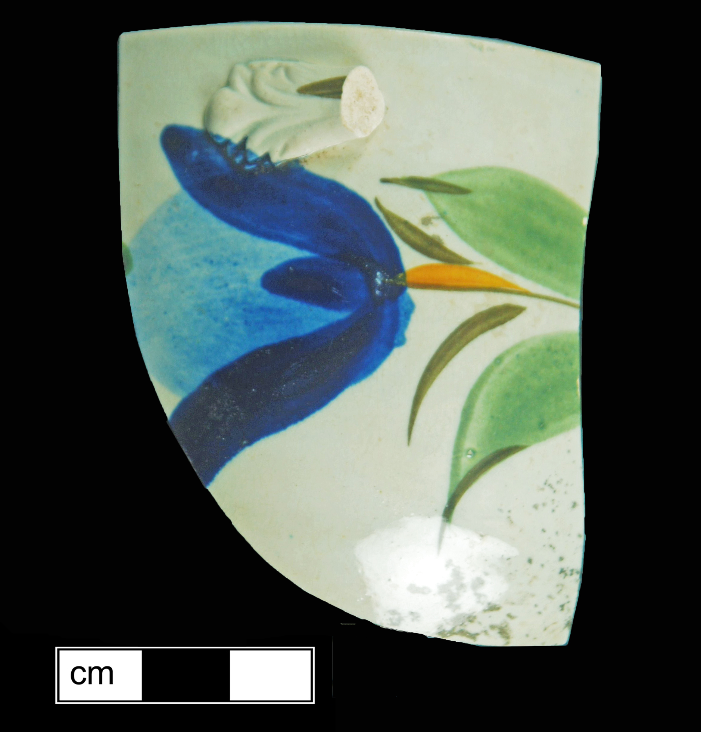 Image of painted earthenware fragment.