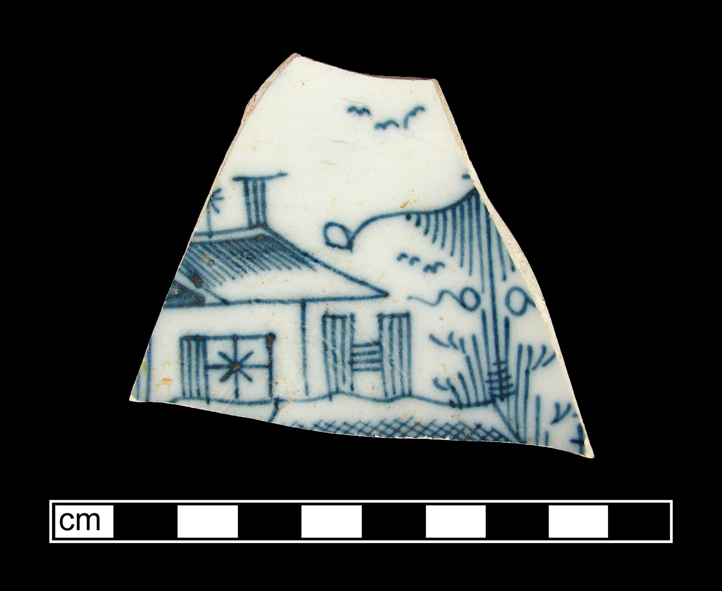 Image of painted earthenware fragment.