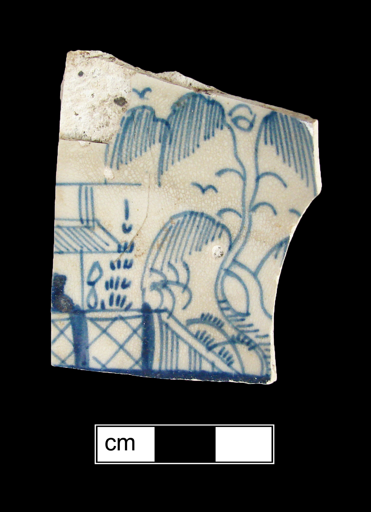 Image of painted earthenware fragment.