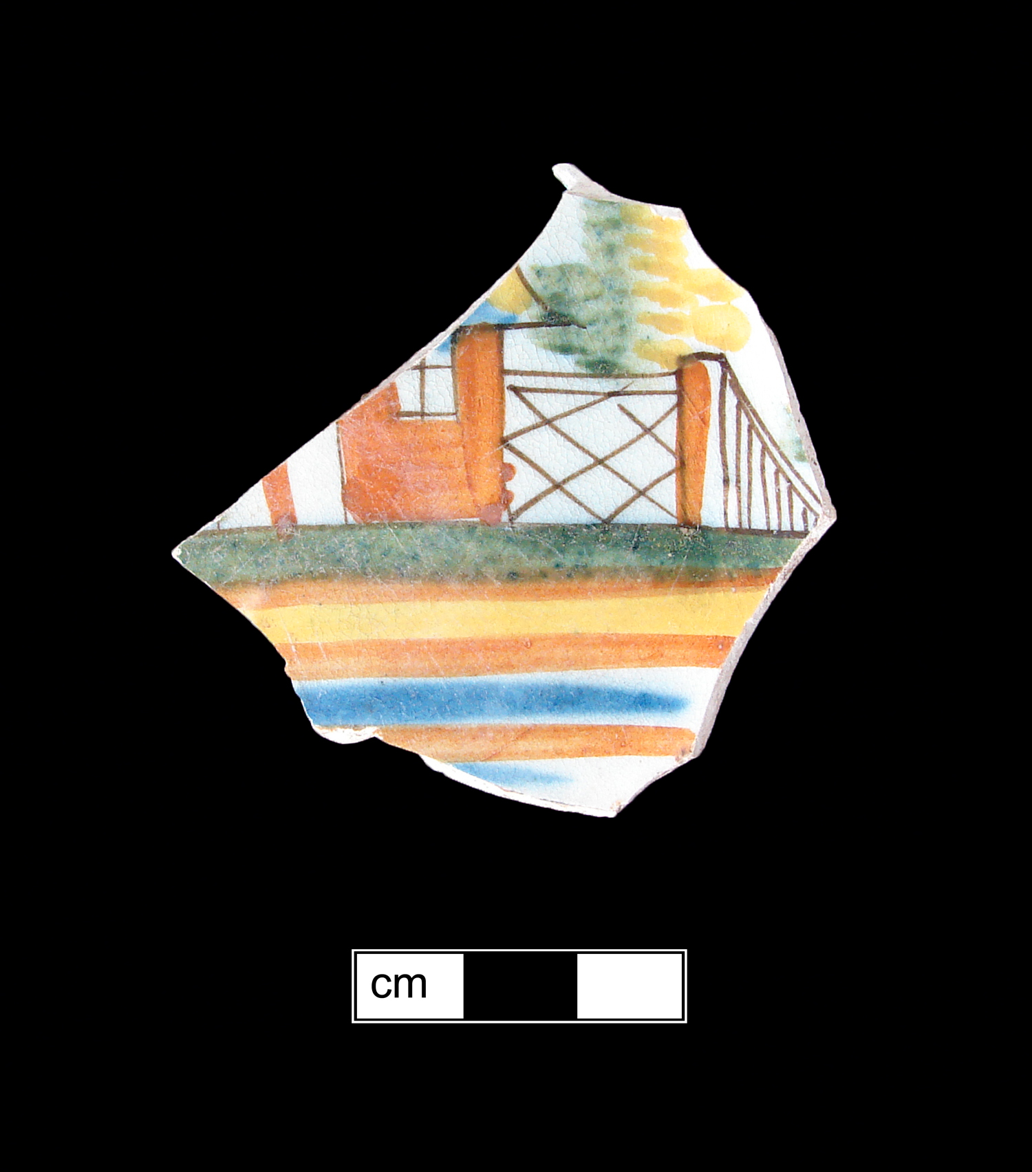 Image of painted earthenware fragment.