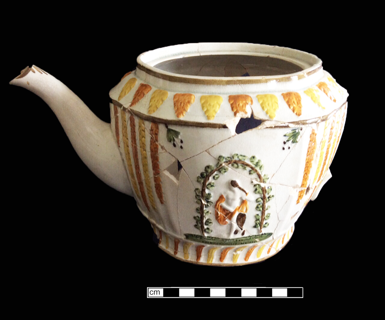Image of painted earthenware fragment.