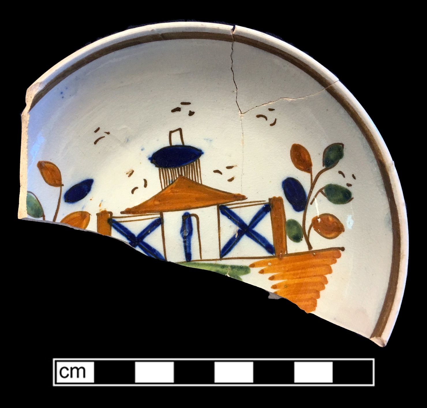 Image of painted earthenware fragment.