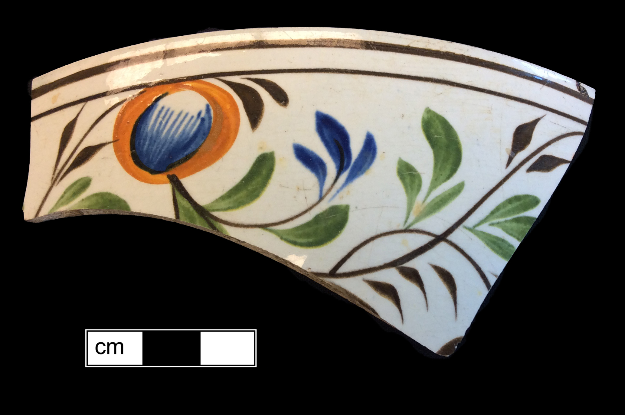 Image of painted earthenware fragment.