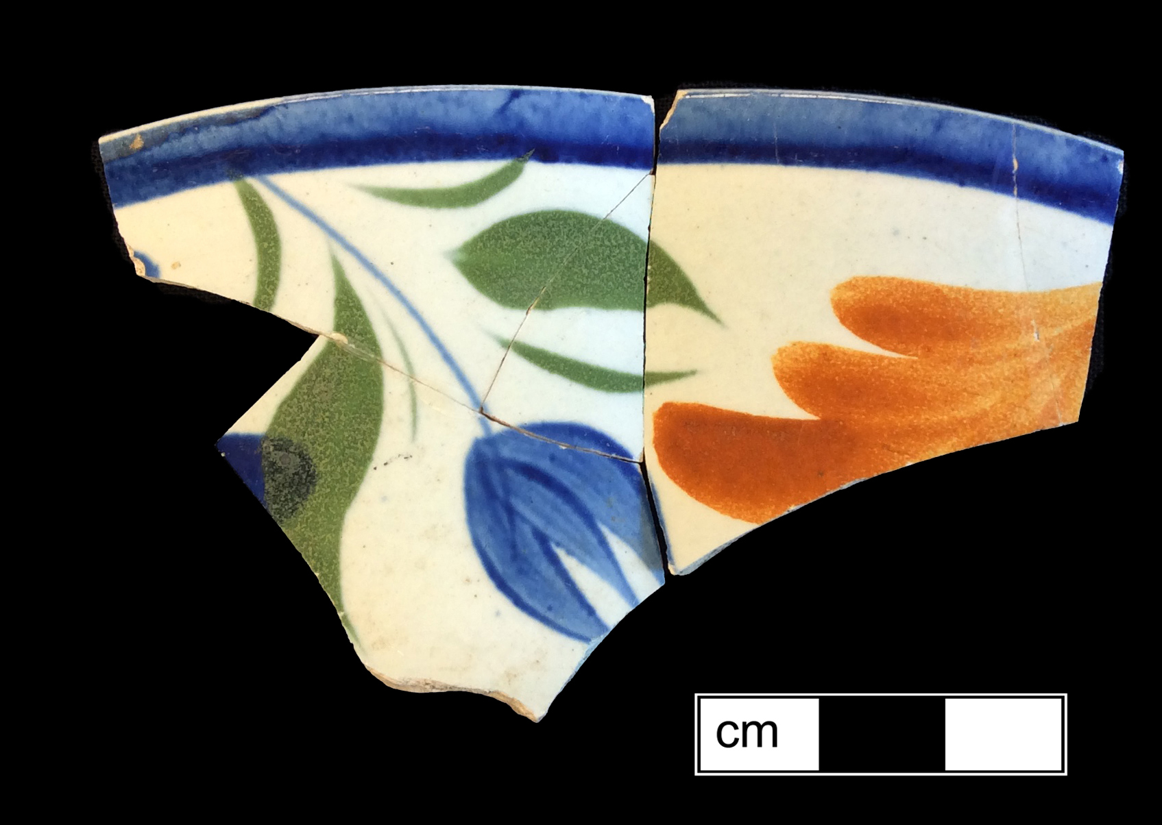 Image of painted earthenware fragment.