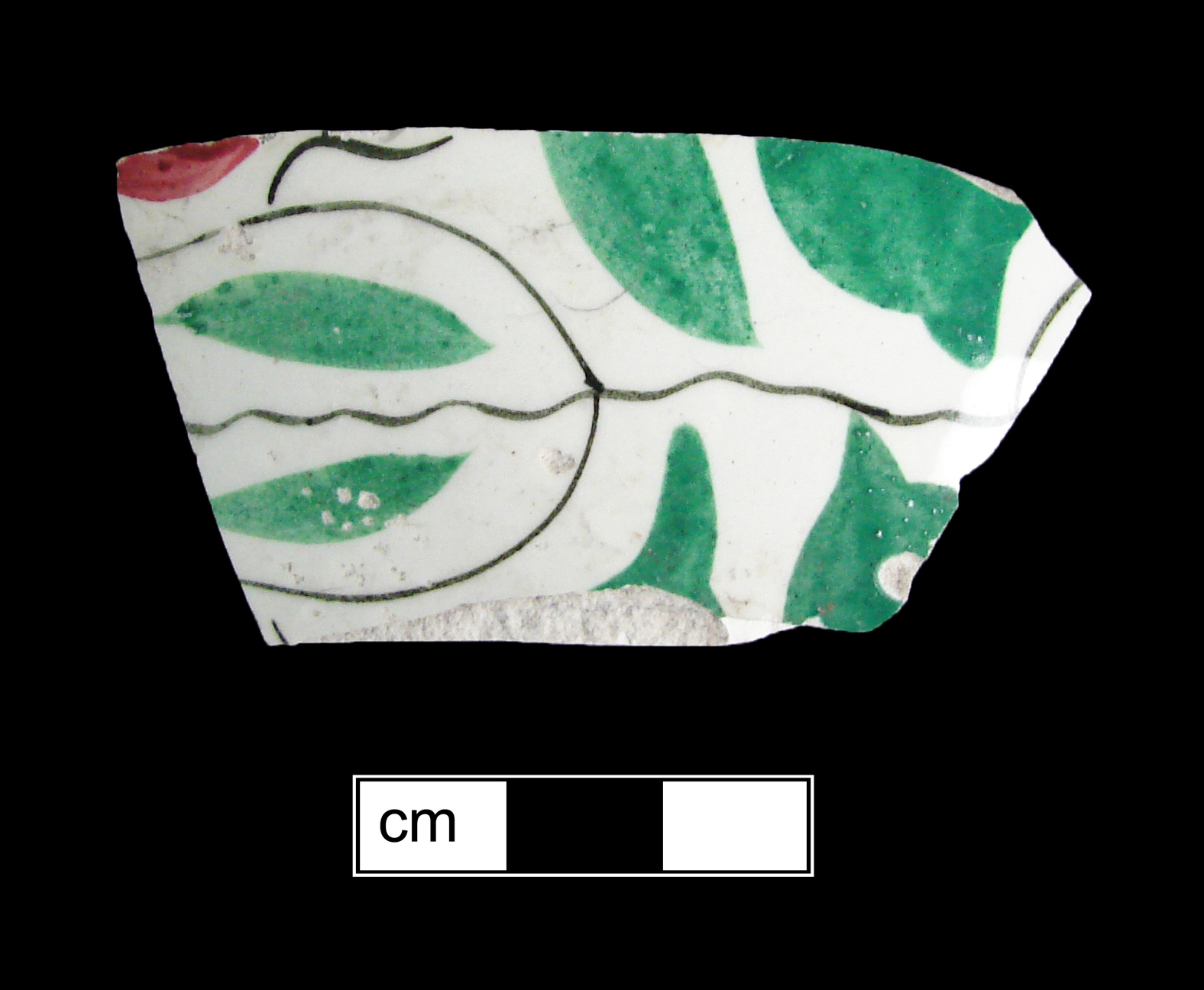 Image of painted earthenware fragment.