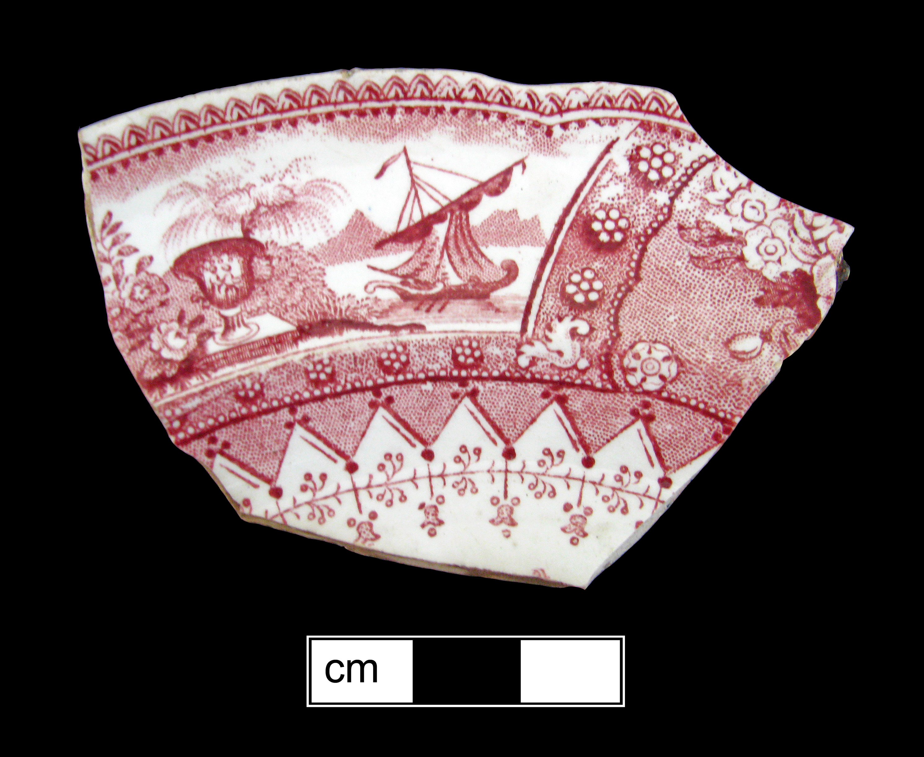 Image of printed earthenware fragment.