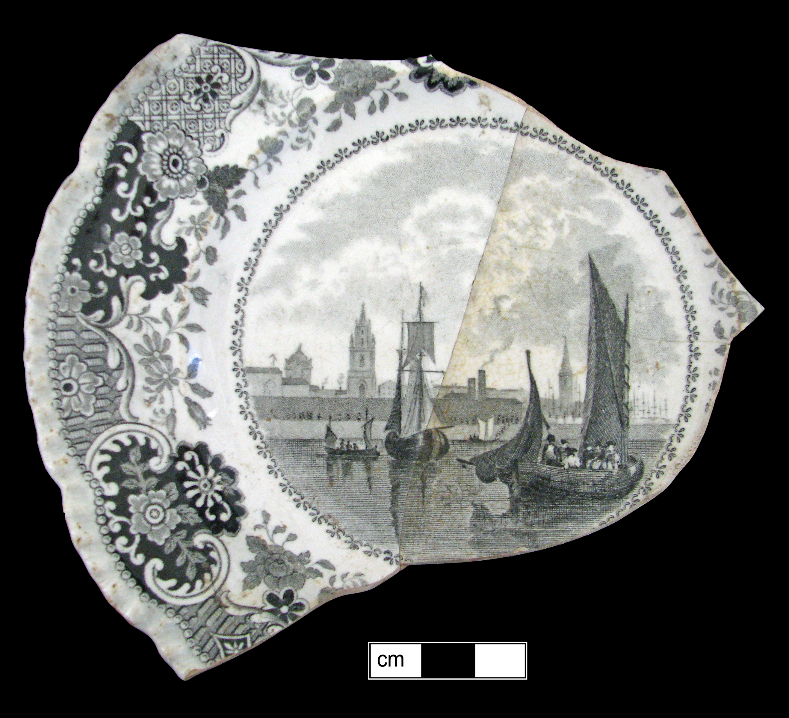 Image of printed earthenware fragment.