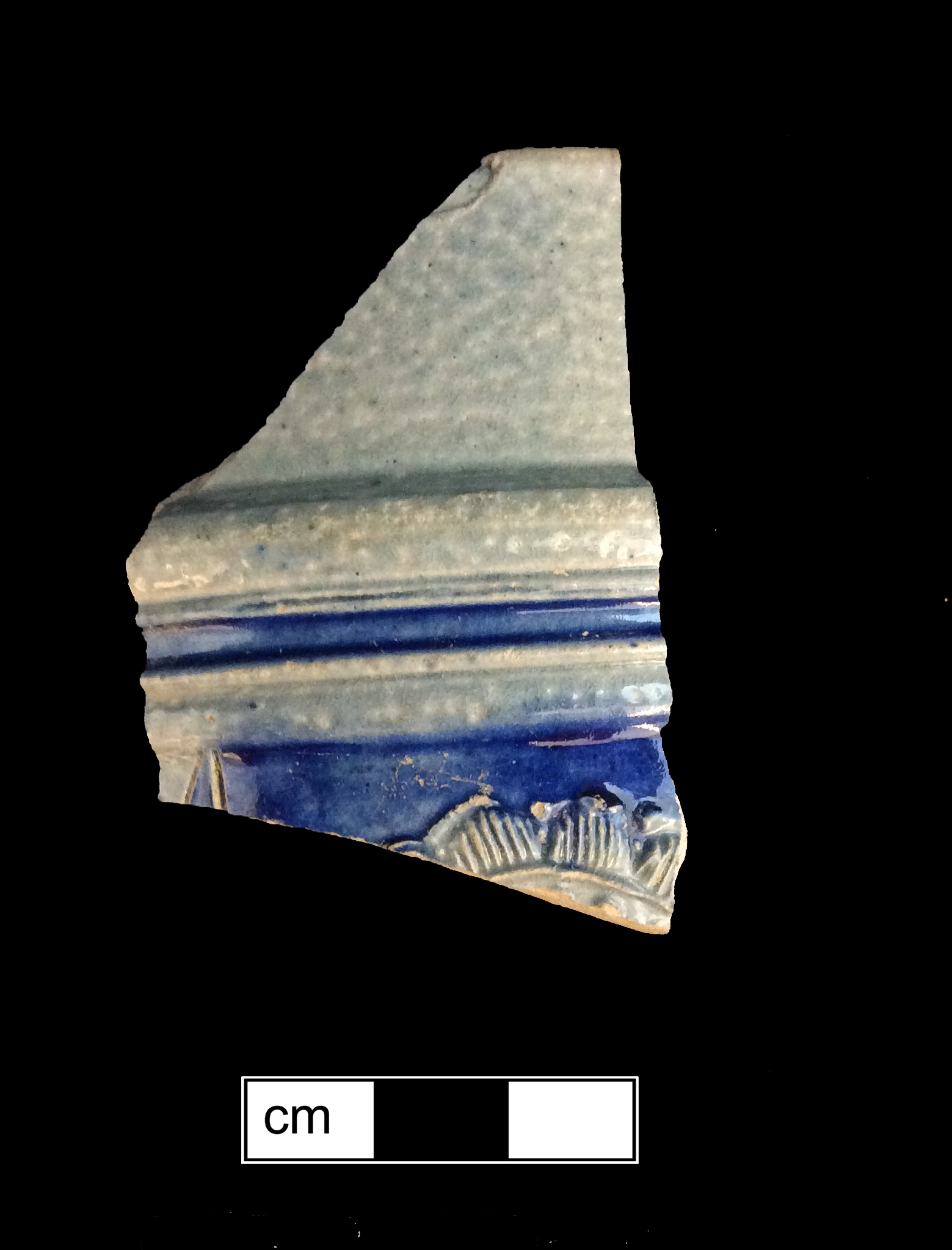 Image of Rhenish blue on gray stoneware fragment.