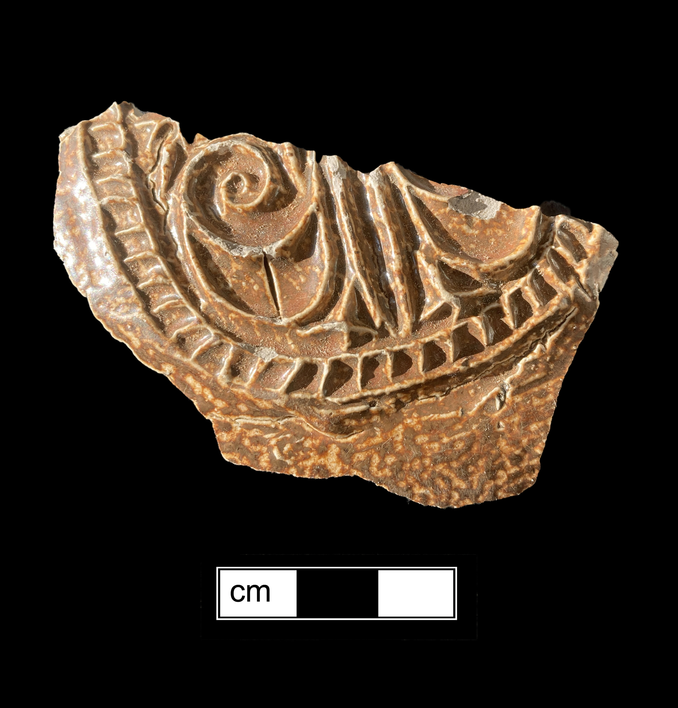 Image of Rhenish brown salt glaze stoneware fragment.