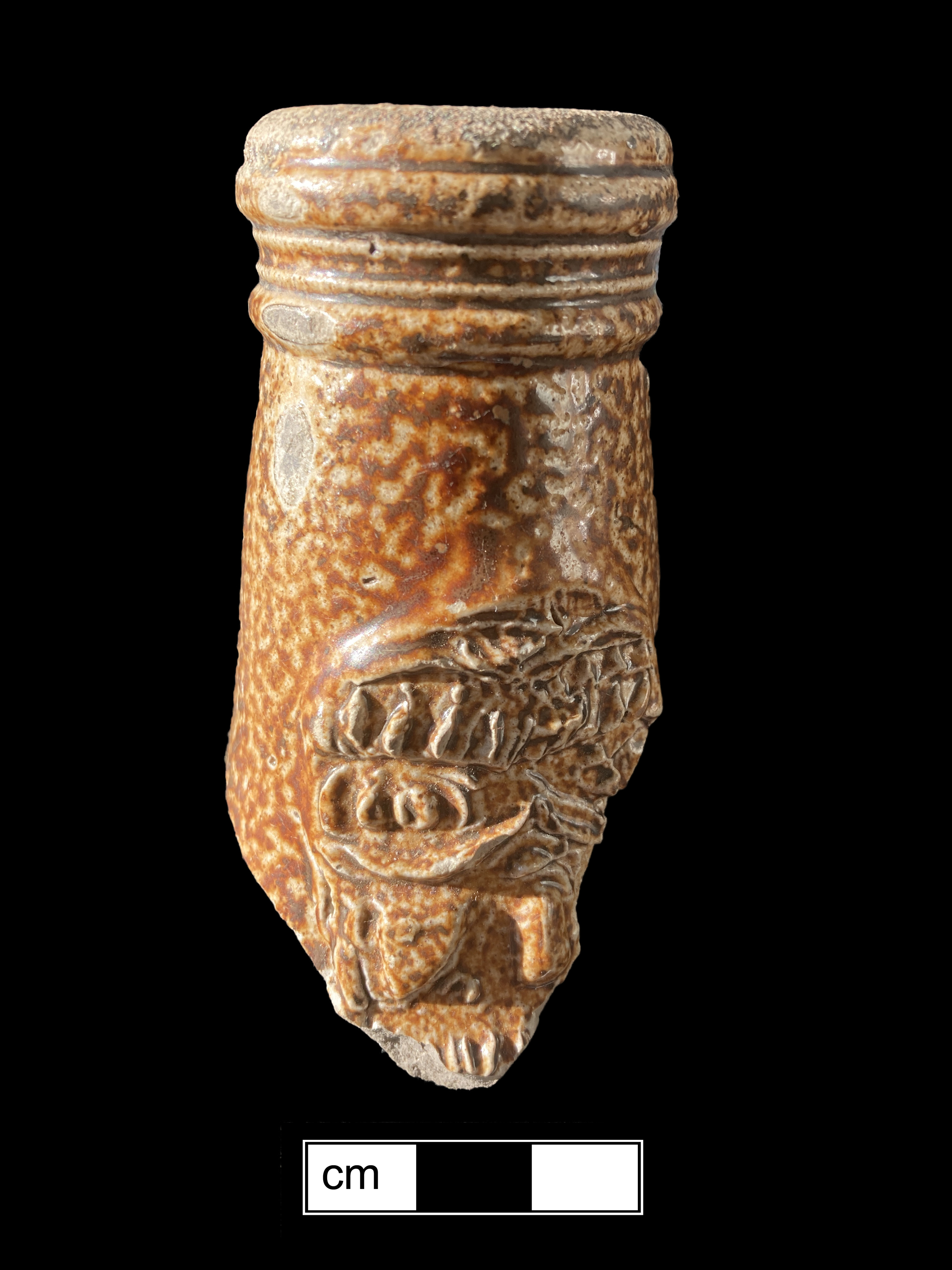 Image of Rhenish brown salt glaze stoneware fragment.