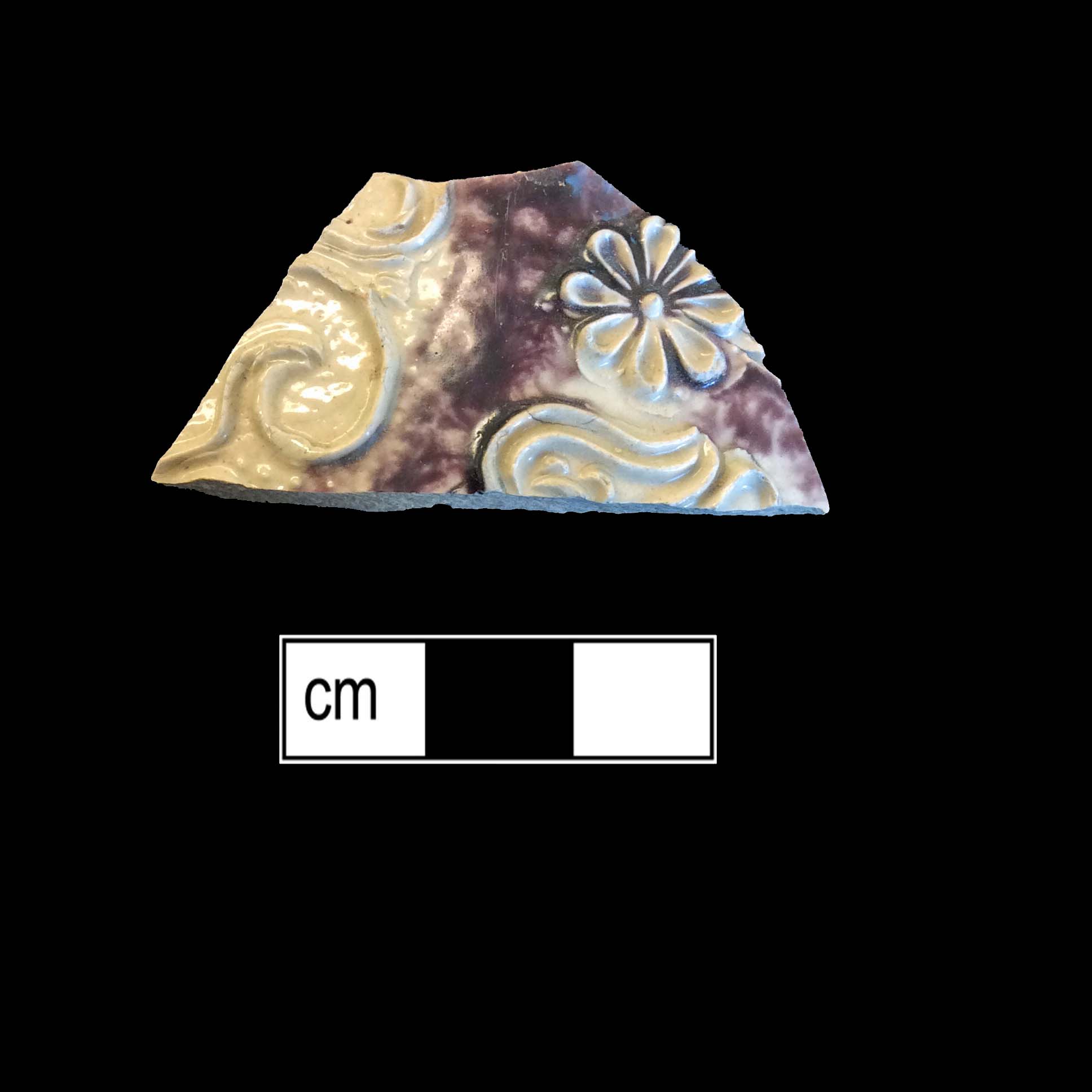 Image of Rhenish blue on gray stoneware fragment.
