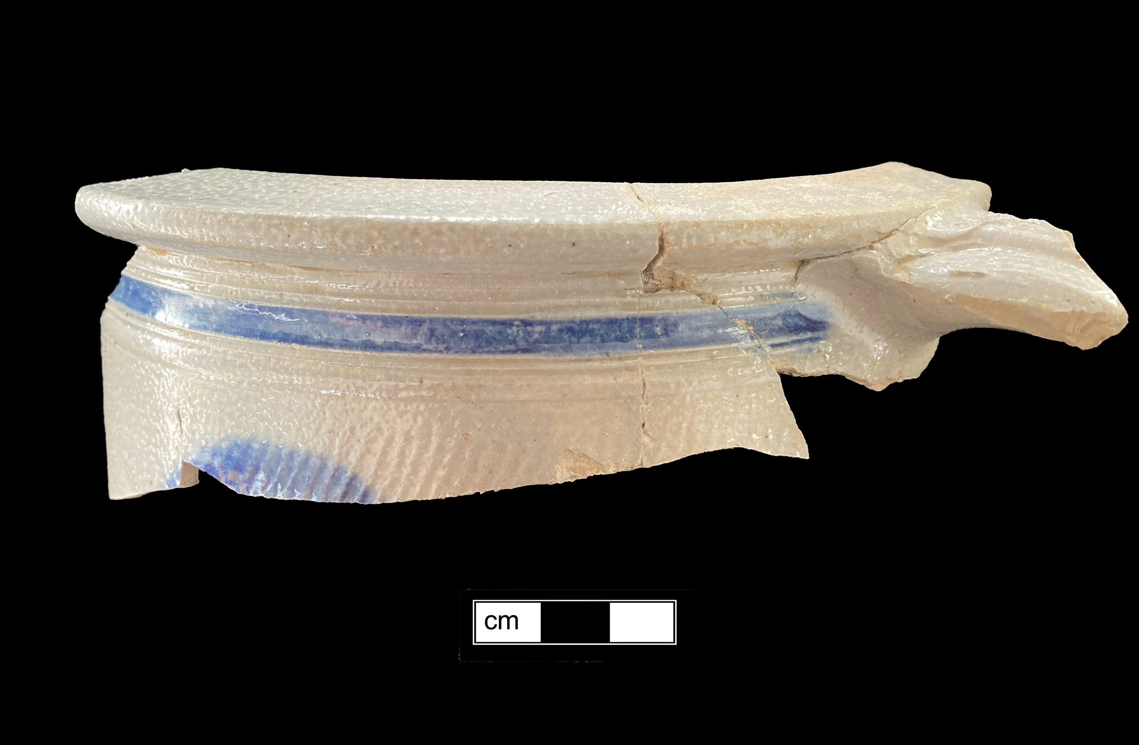 Image of Rhenish blue on gray stoneware fragment.
