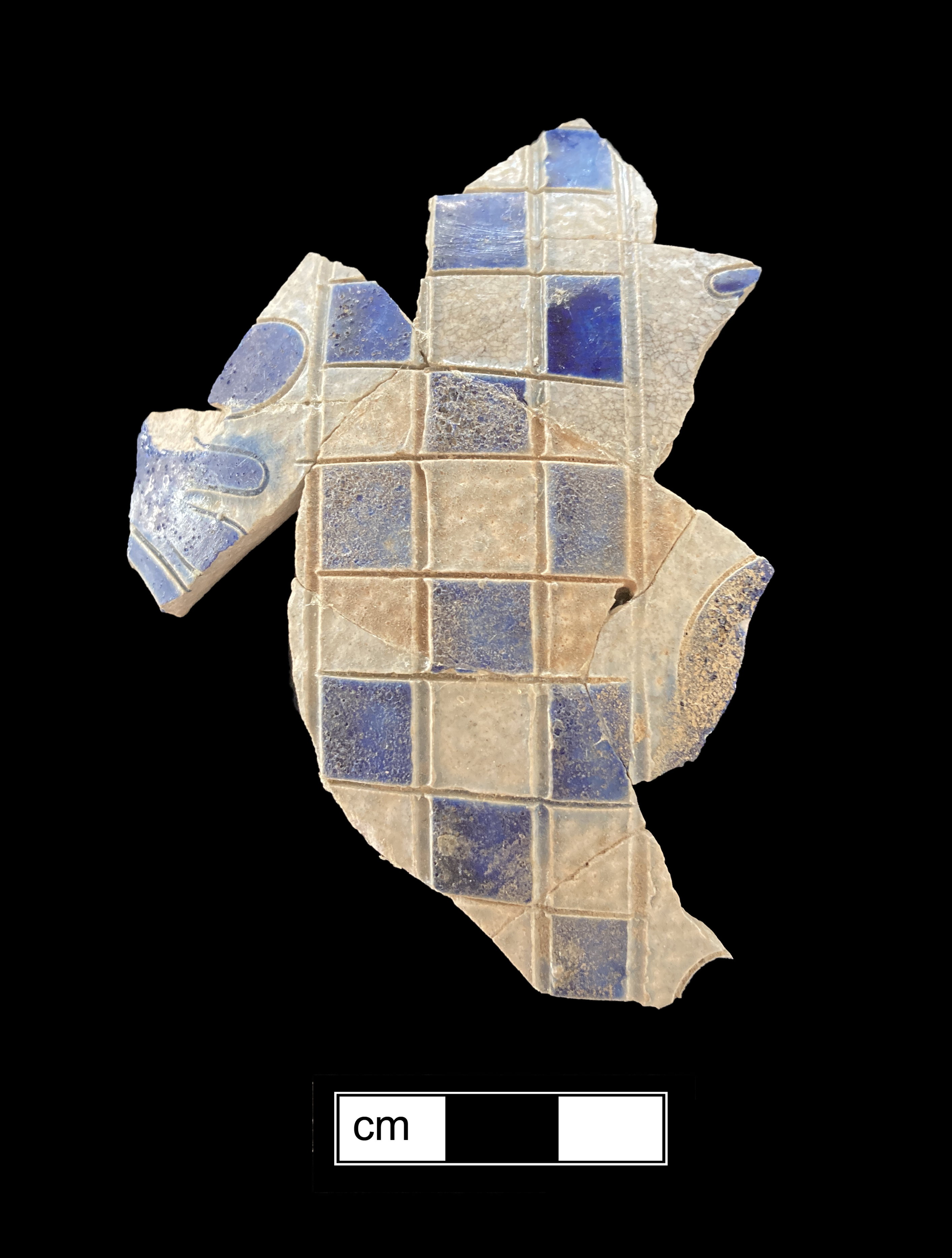 Image of Rhenish blue on gray stoneware fragment.