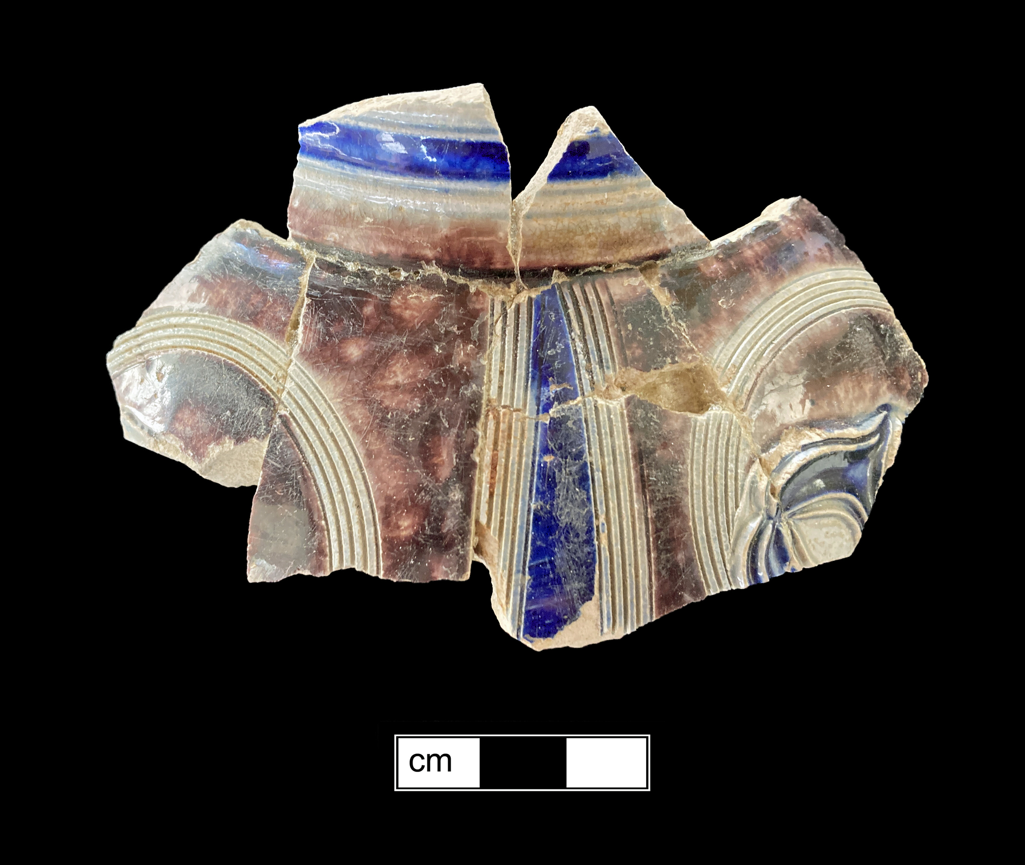 Image of Rhenish blue on gray stoneware fragment.
