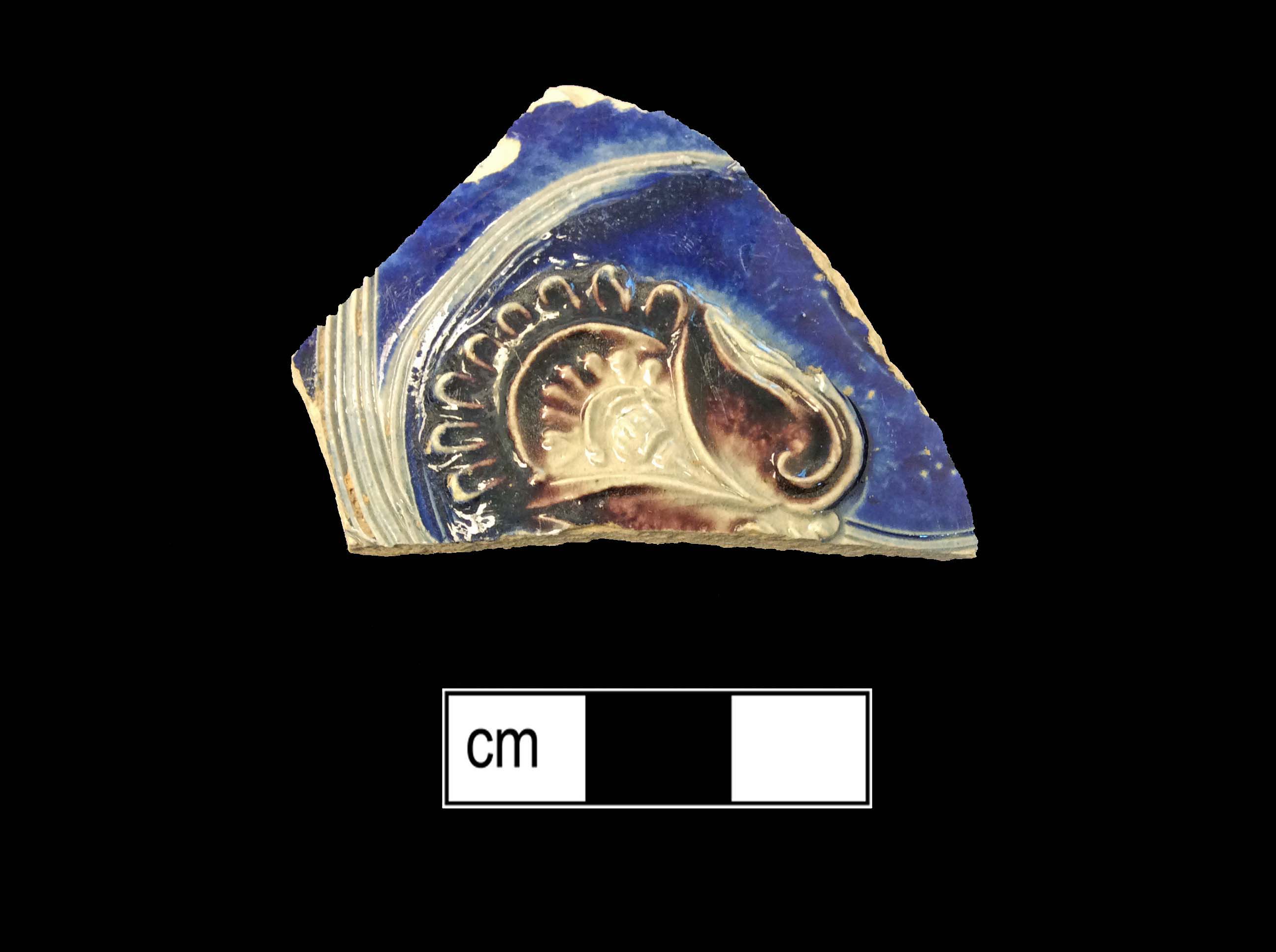 Image of Rhenish blue on gray stoneware fragment.