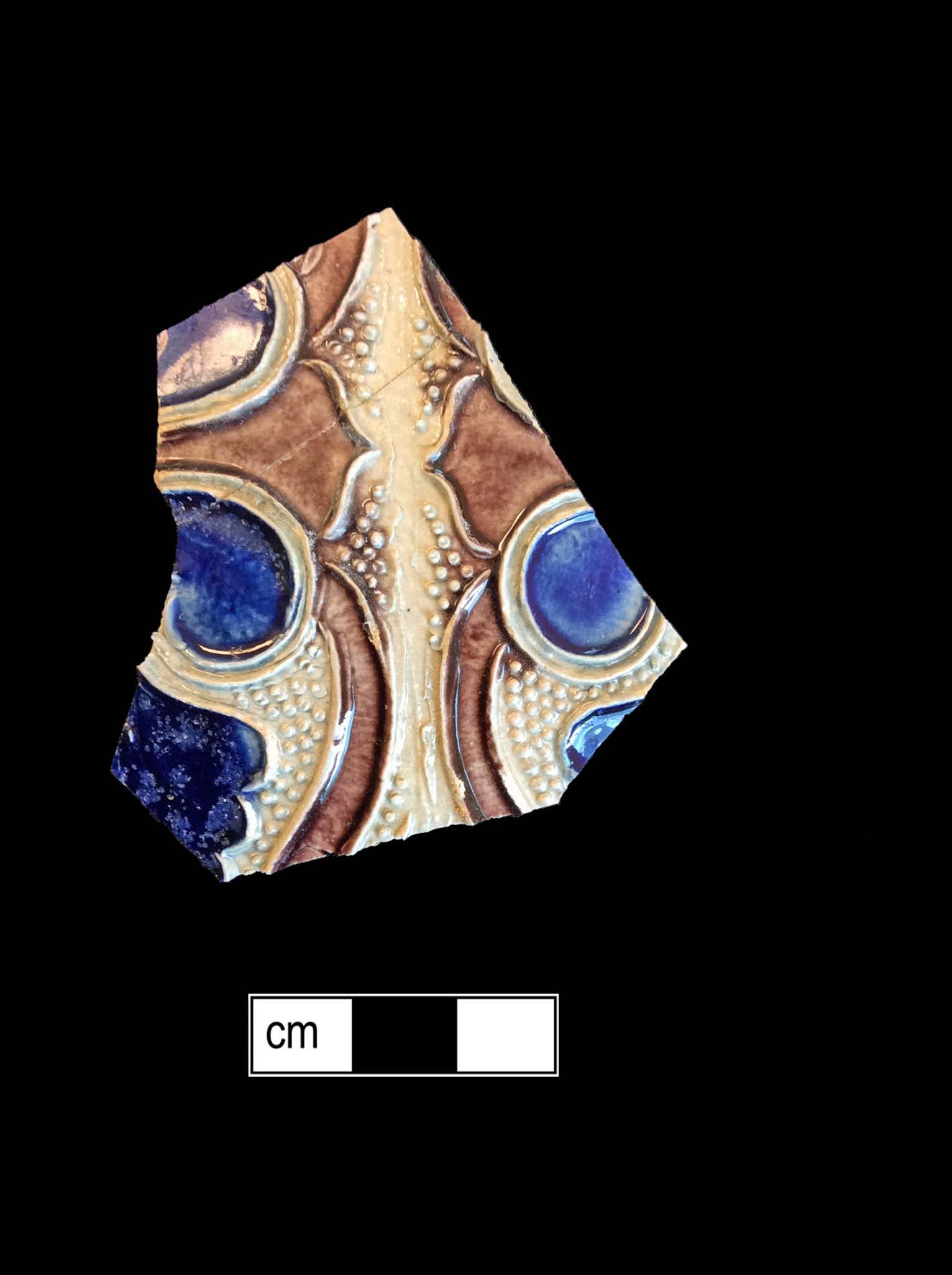 Image of Rhenish blue on gray stoneware fragment.