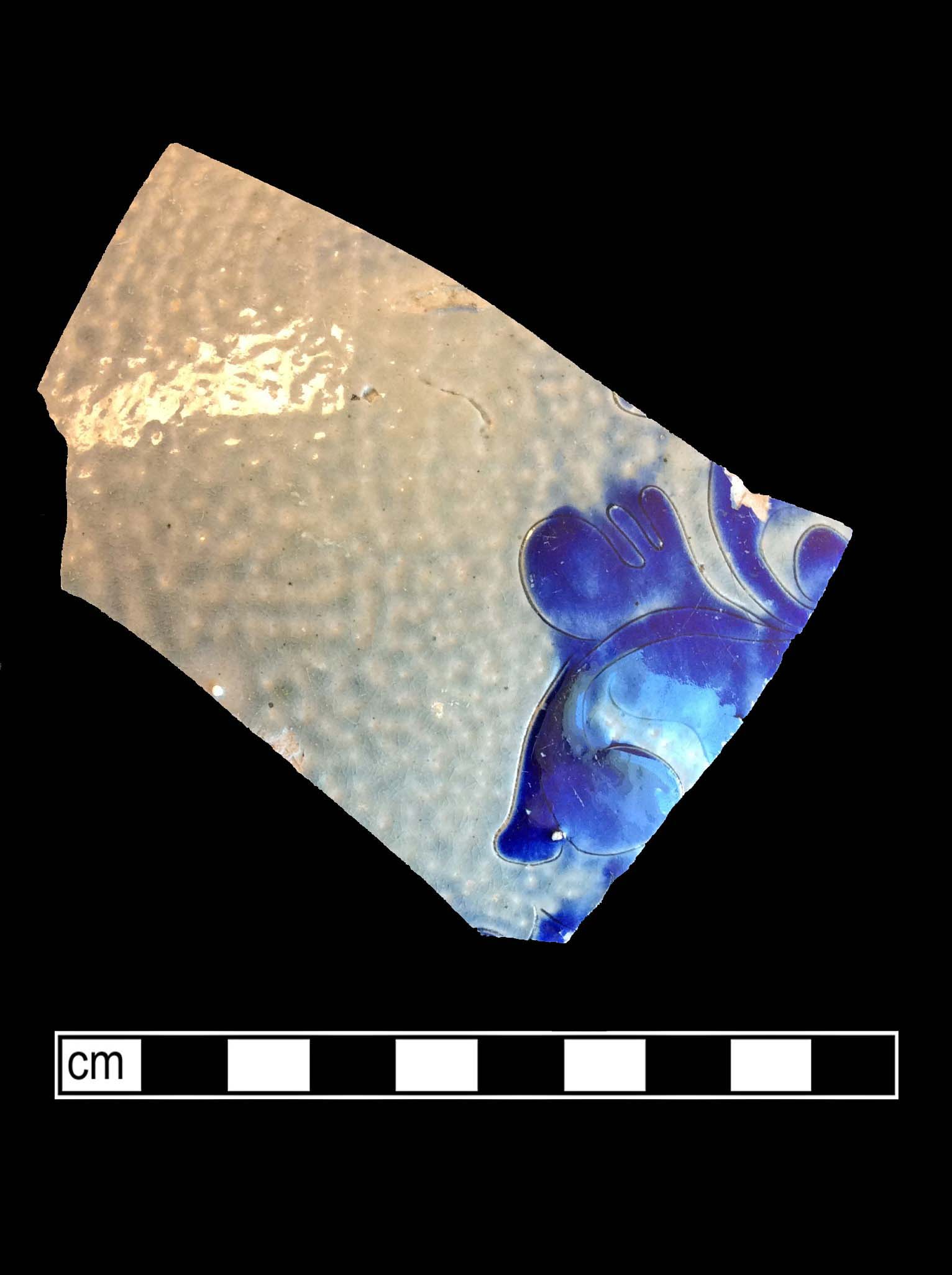 Image of Rhenish blue on gray stoneware fragment.