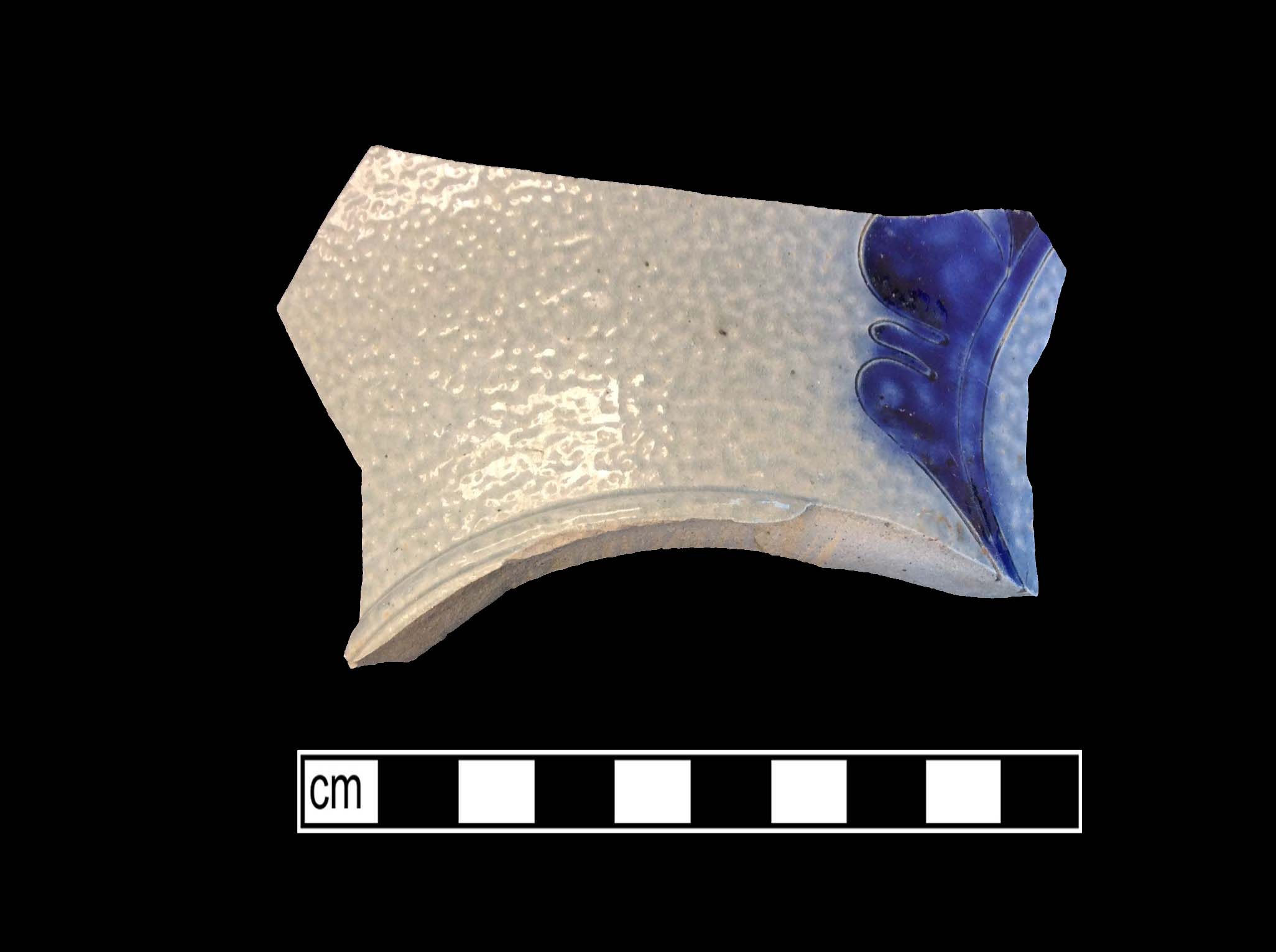 Image of Rhenish blue on gray stoneware fragment.