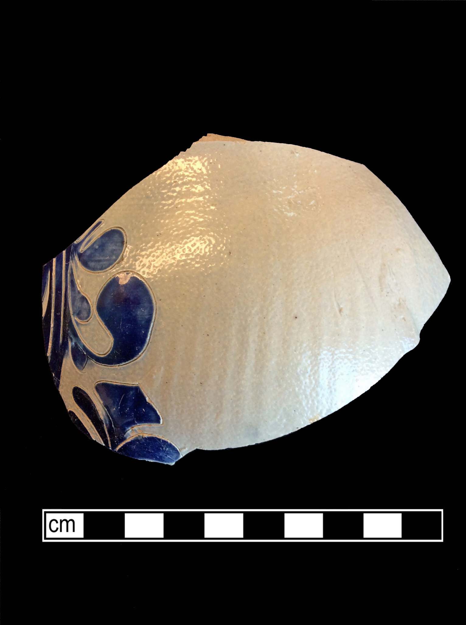 Image of Rhenish blue on gray stoneware fragment.