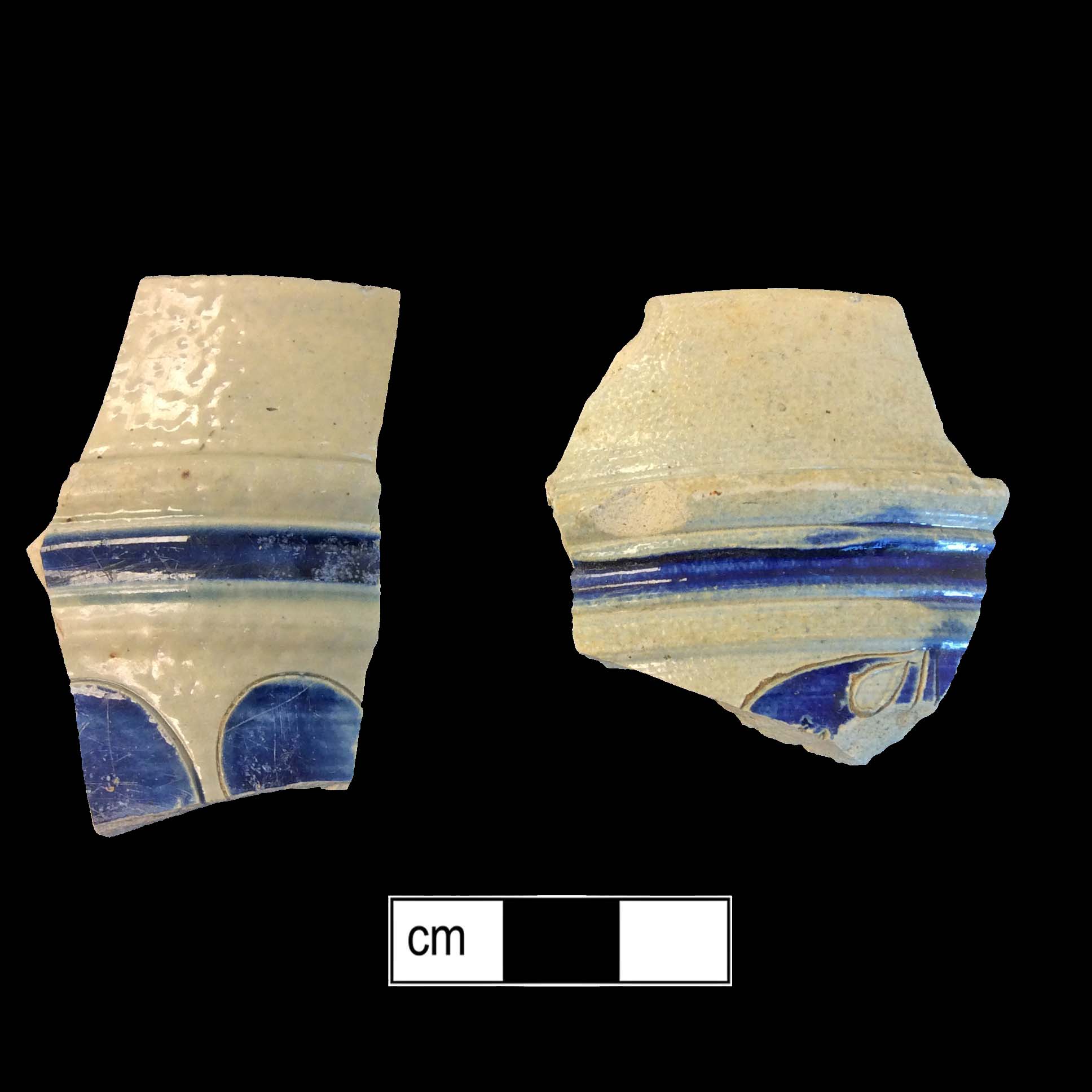 Image of Rhenish blue on gray stoneware fragment.
