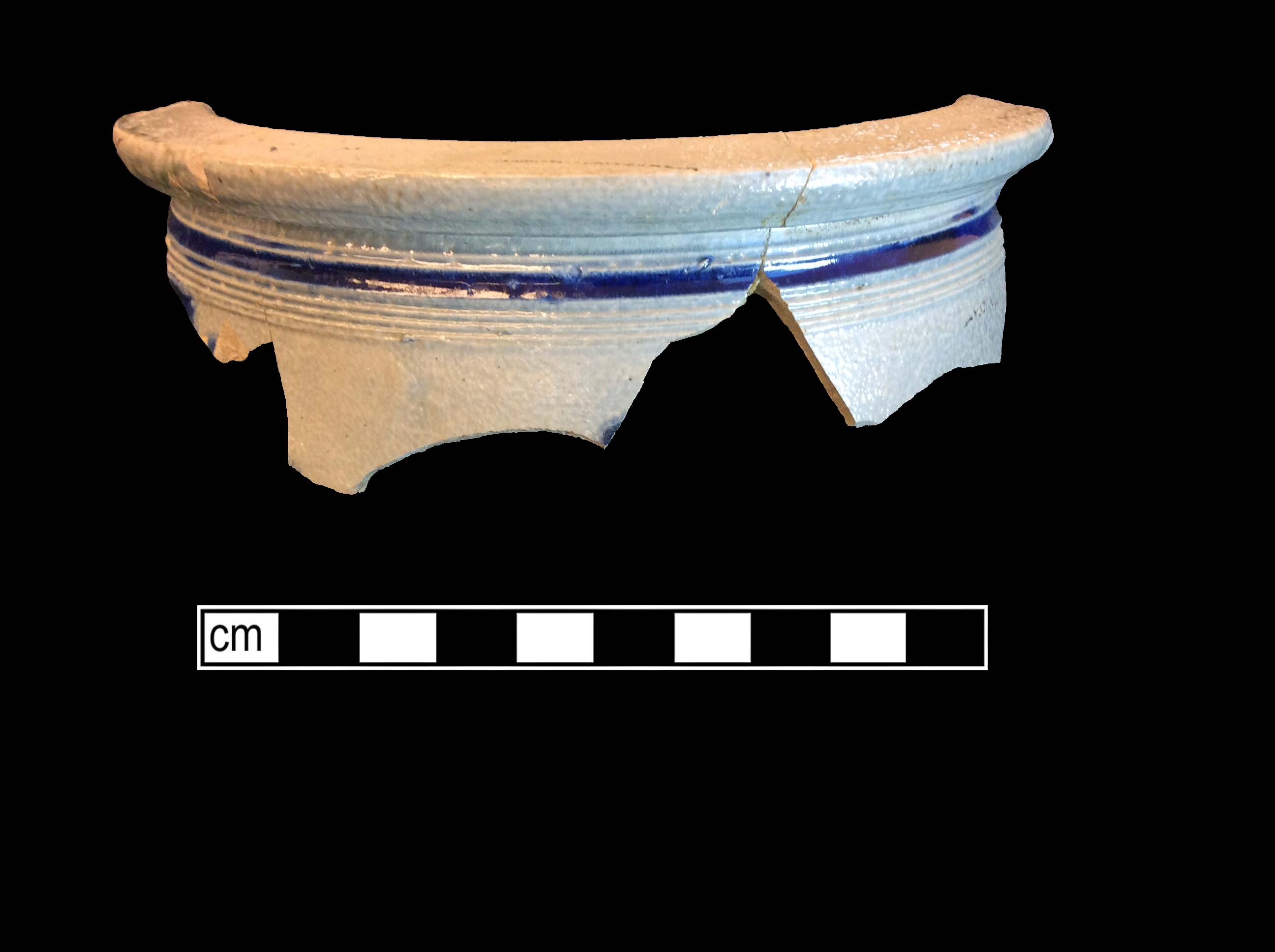 Image of Rhenish blue on gray stoneware fragment.
