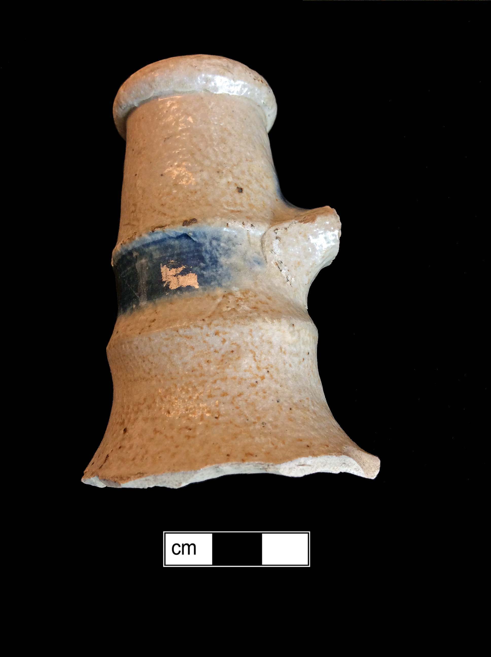 Image of Rhenish blue on gray stoneware fragment.