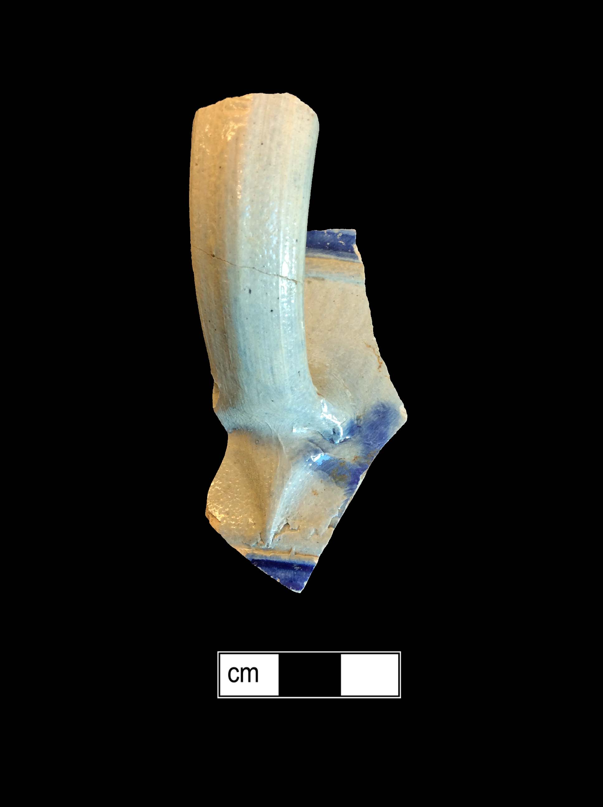 Image of Rhenish blue on gray stoneware fragment.