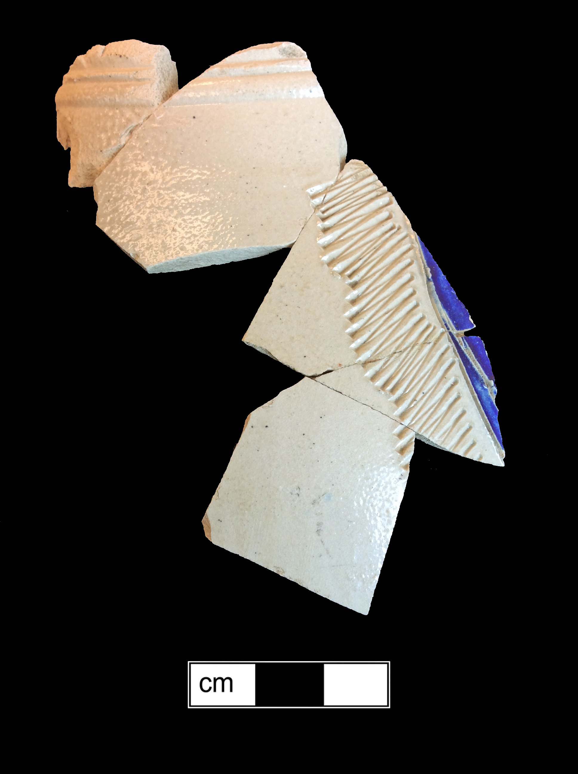 Image of Rhenish blue on gray stoneware fragment.