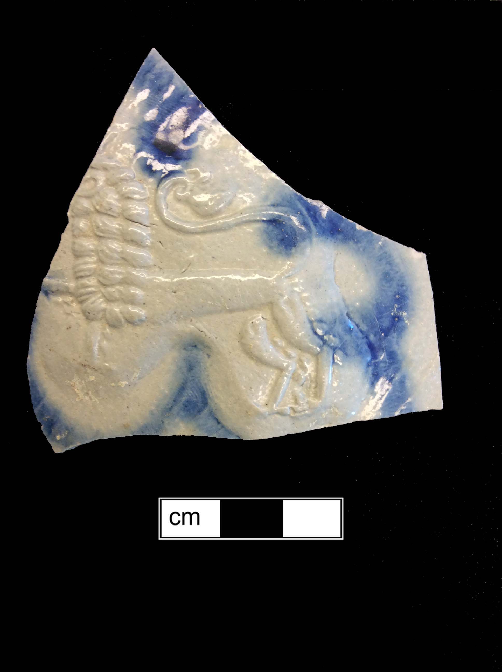 Image of Rhenish blue on gray stoneware fragment.