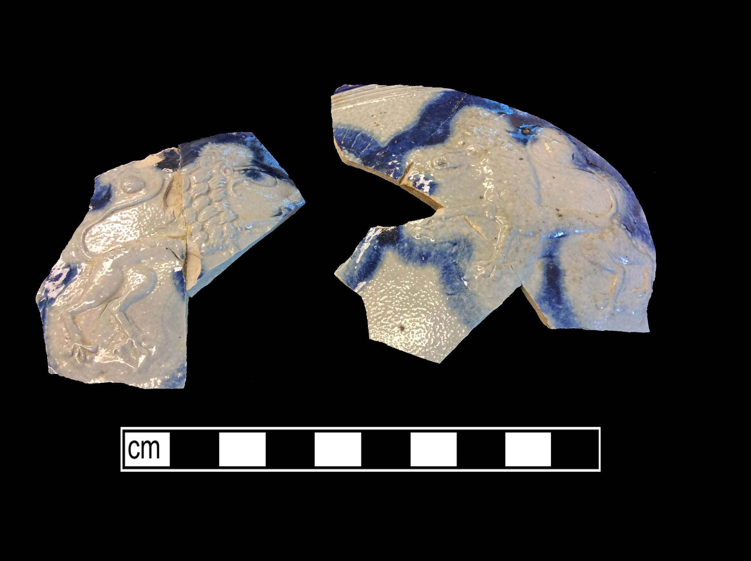 Image of Rhenish blue on gray stoneware fragment.