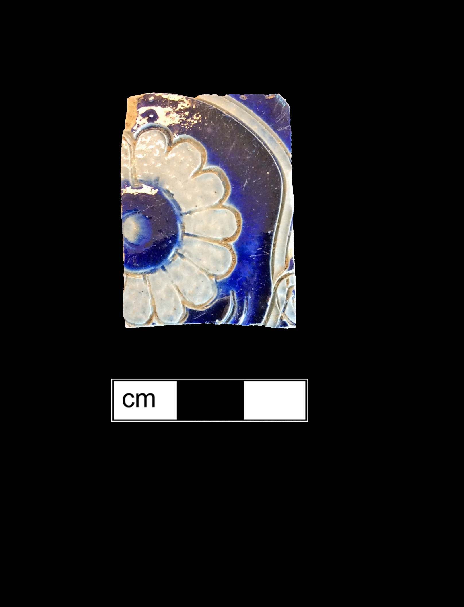 Image of Rhenish blue on gray stoneware fragment.