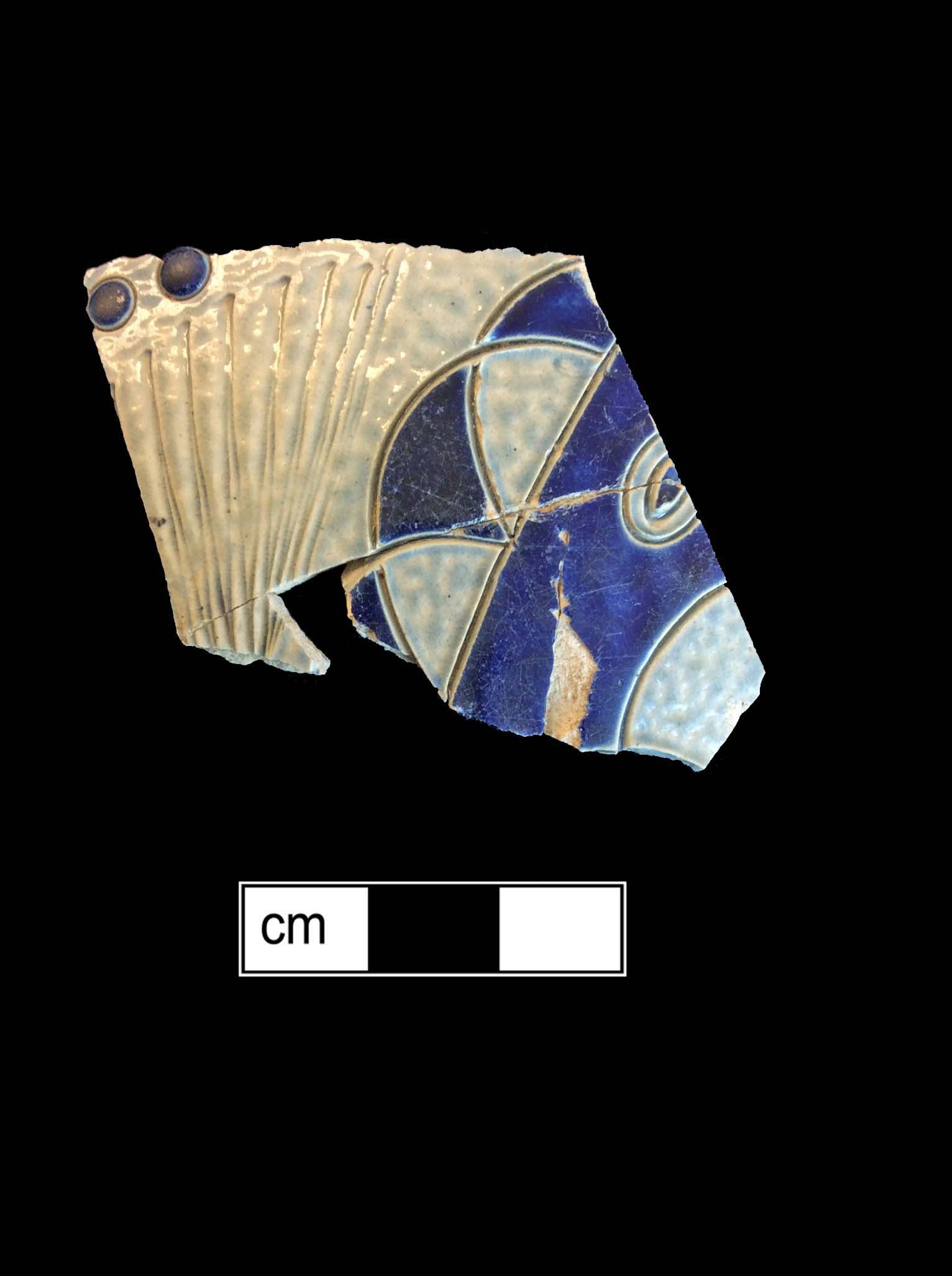 Image of Rhenish blue on gray stoneware fragment.